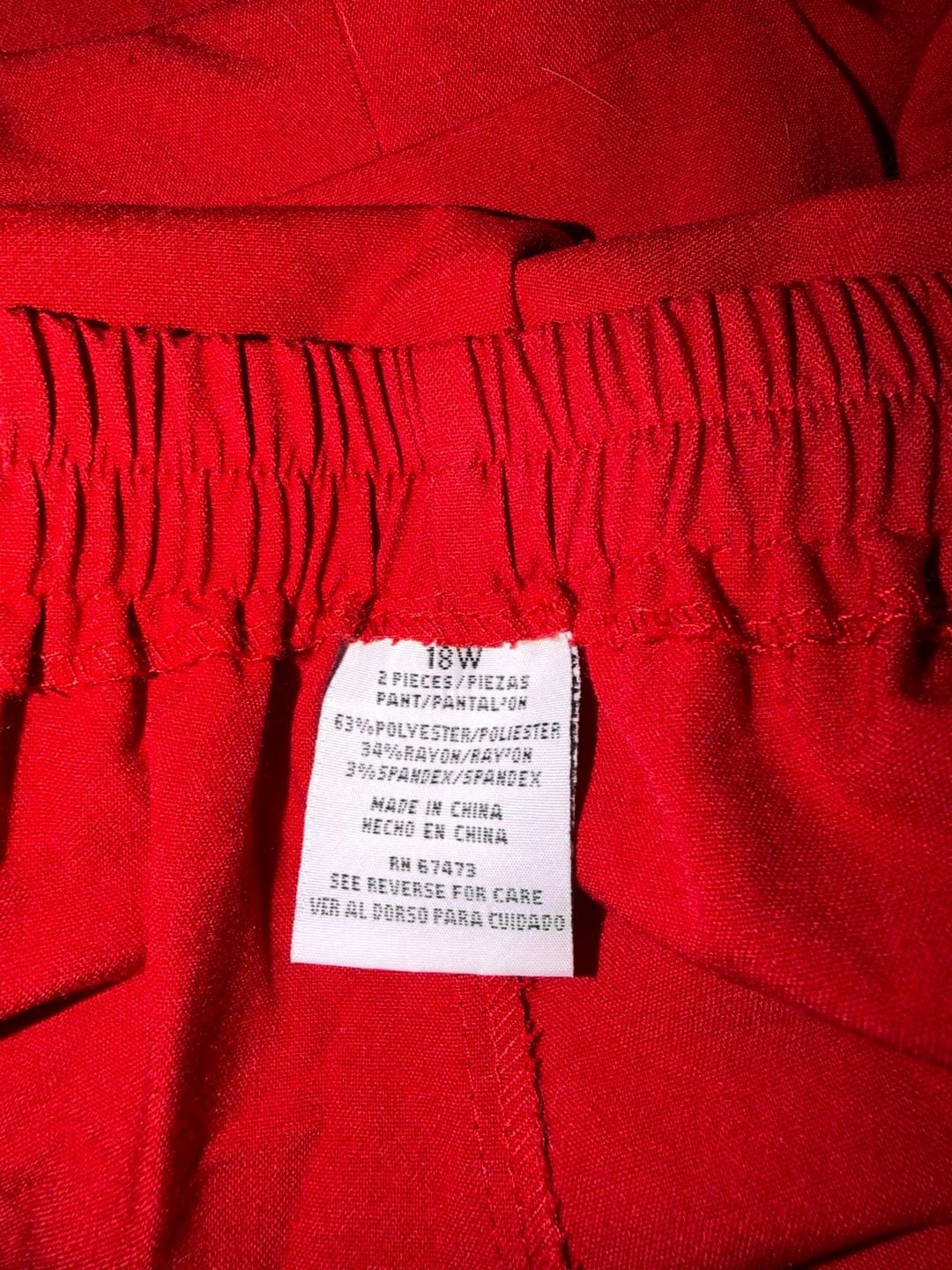 Danny & Nicole Suit Set Size 18W Red Jacket Pants 7