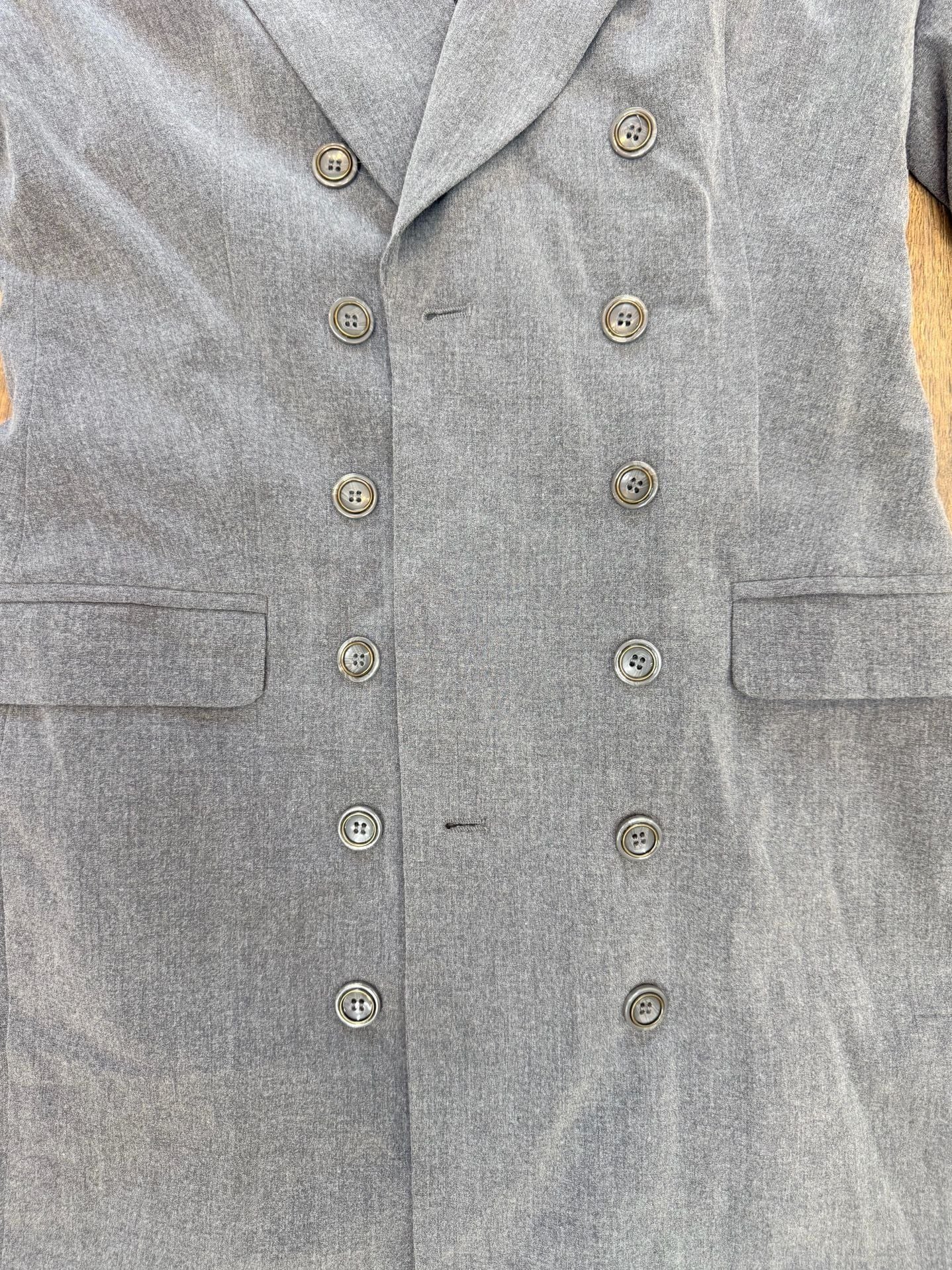 Venus Double Breasted Blazer Coat Size 8 Gray 3