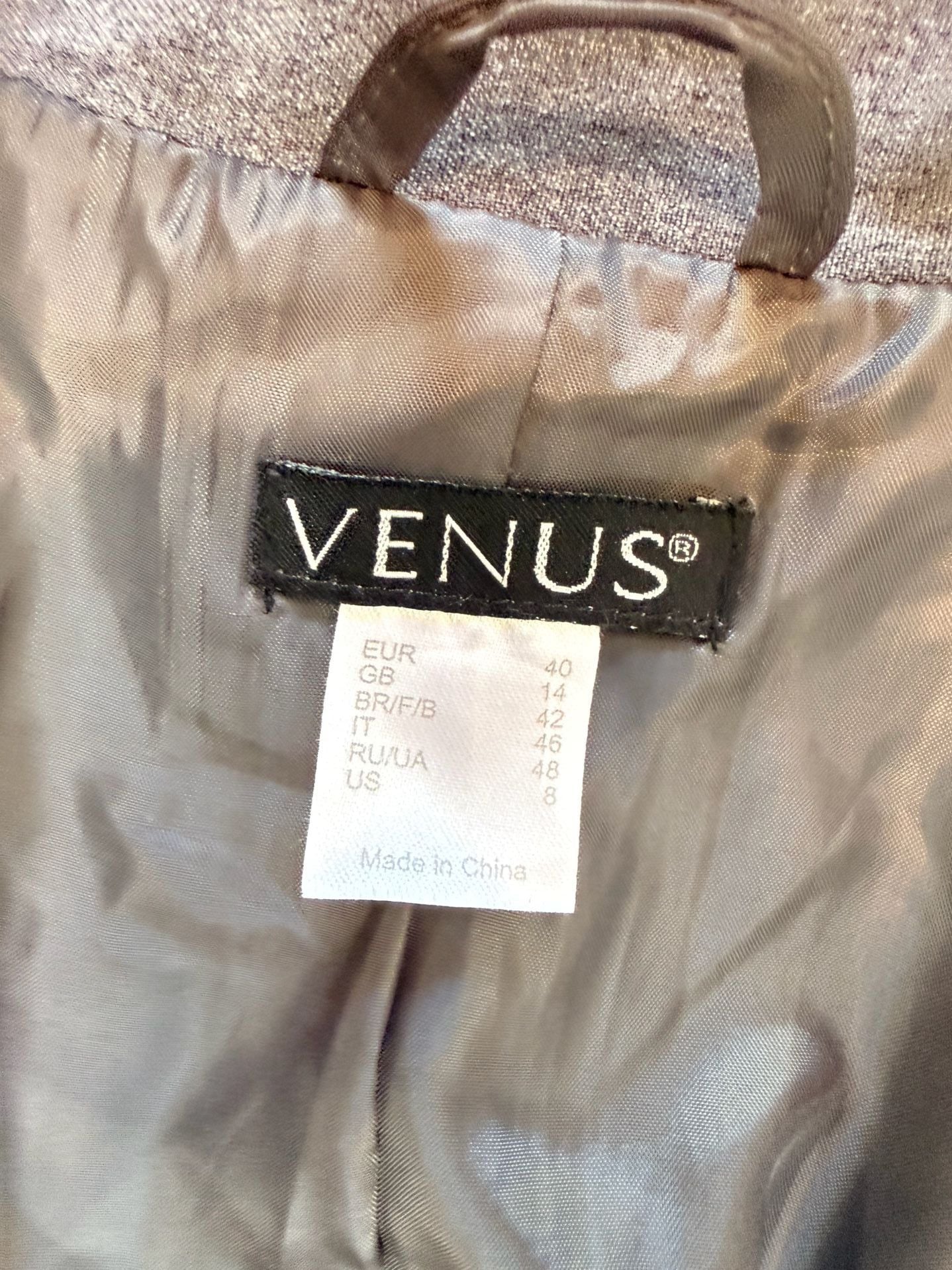 Venus Double Breasted Blazer Coat Size 8 Gray 4