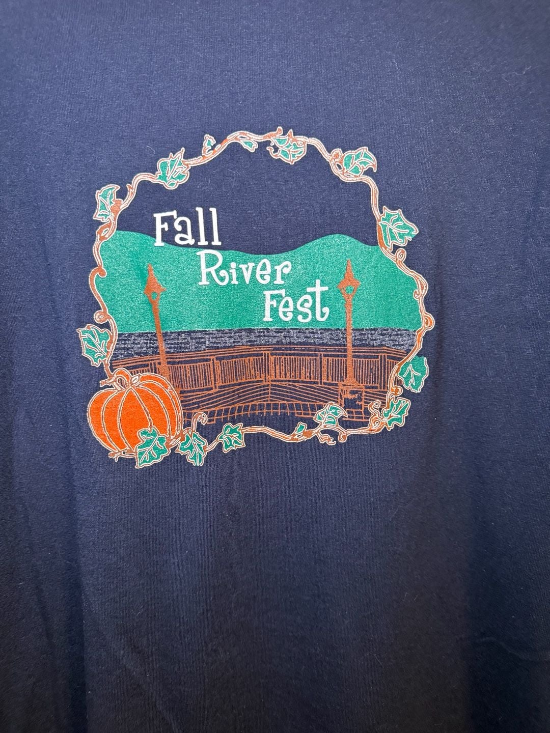Gildan Fall River Fest T-Shirt Size 2XL Navy Short Sleeve Graphic Tee 7