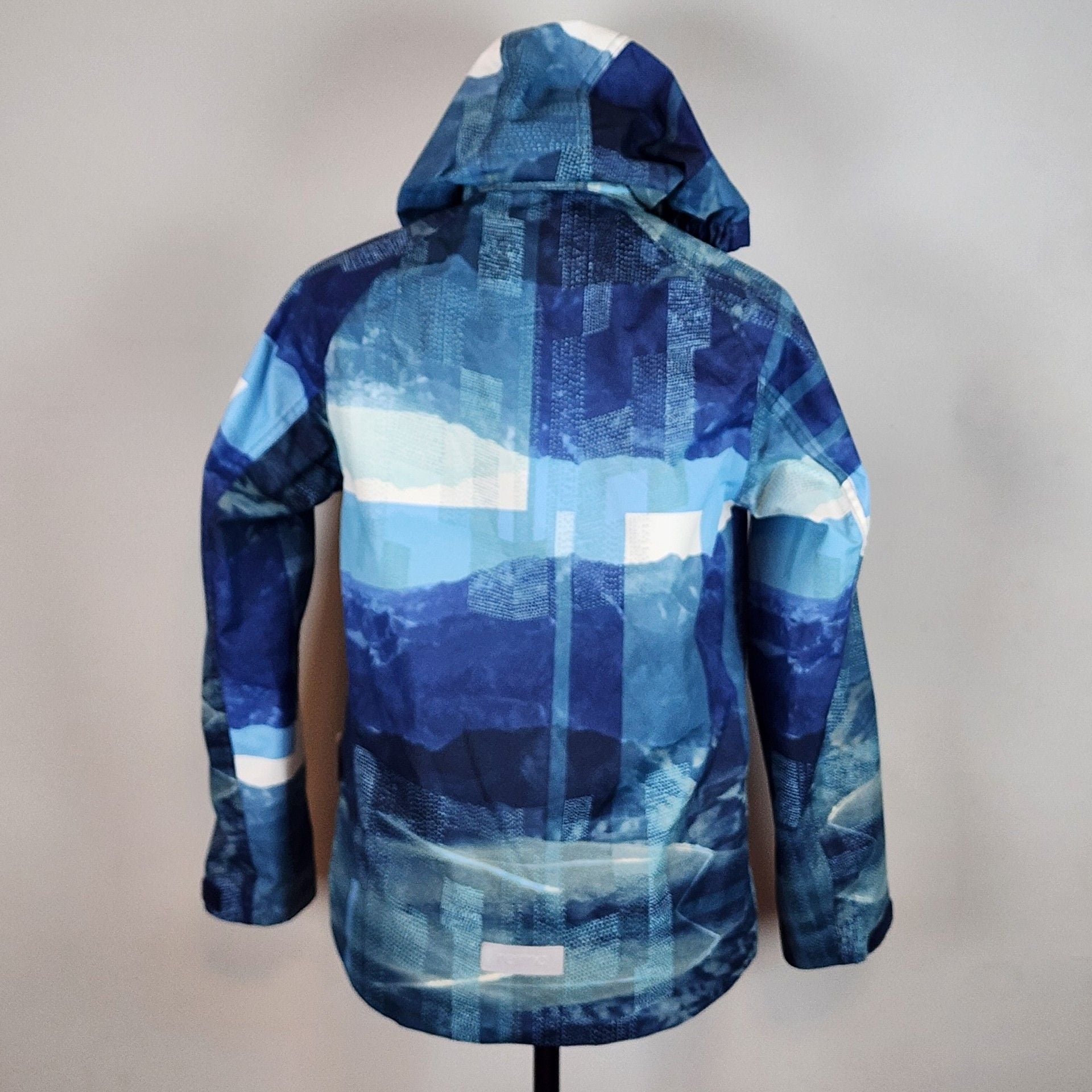 Reima Kids Waterproof Breathable Hooded Jacket Blue Abstract Print Approx 5T 3
