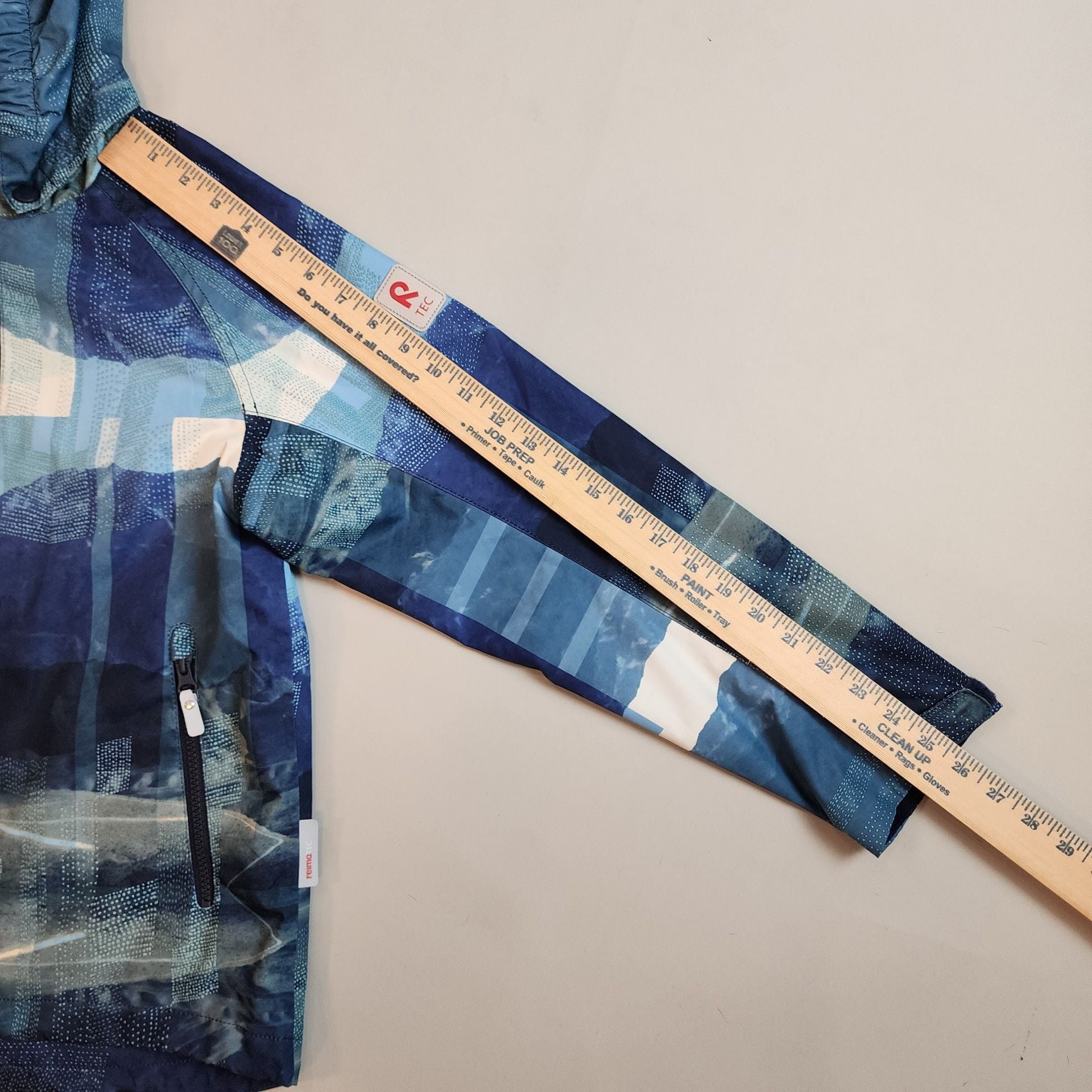 Reima Kids Waterproof Breathable Hooded Jacket Blue Abstract Print Approx 5T 5