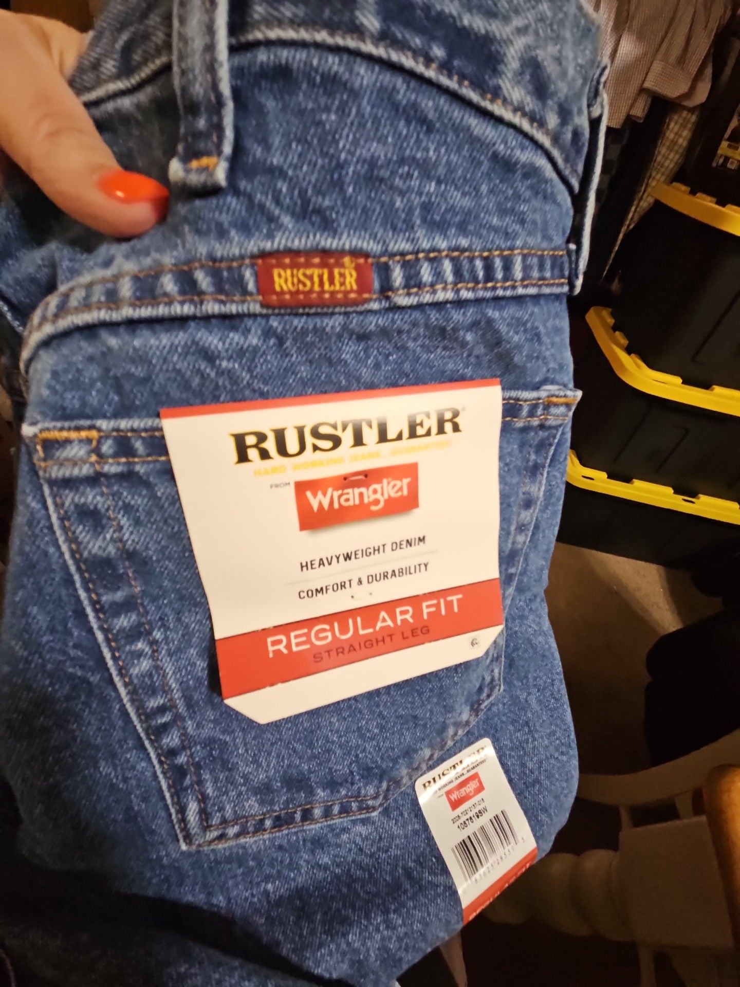 Rustler Regular Fit Straight Leg Jeans 34x29 Blue Denim New with Tags 4