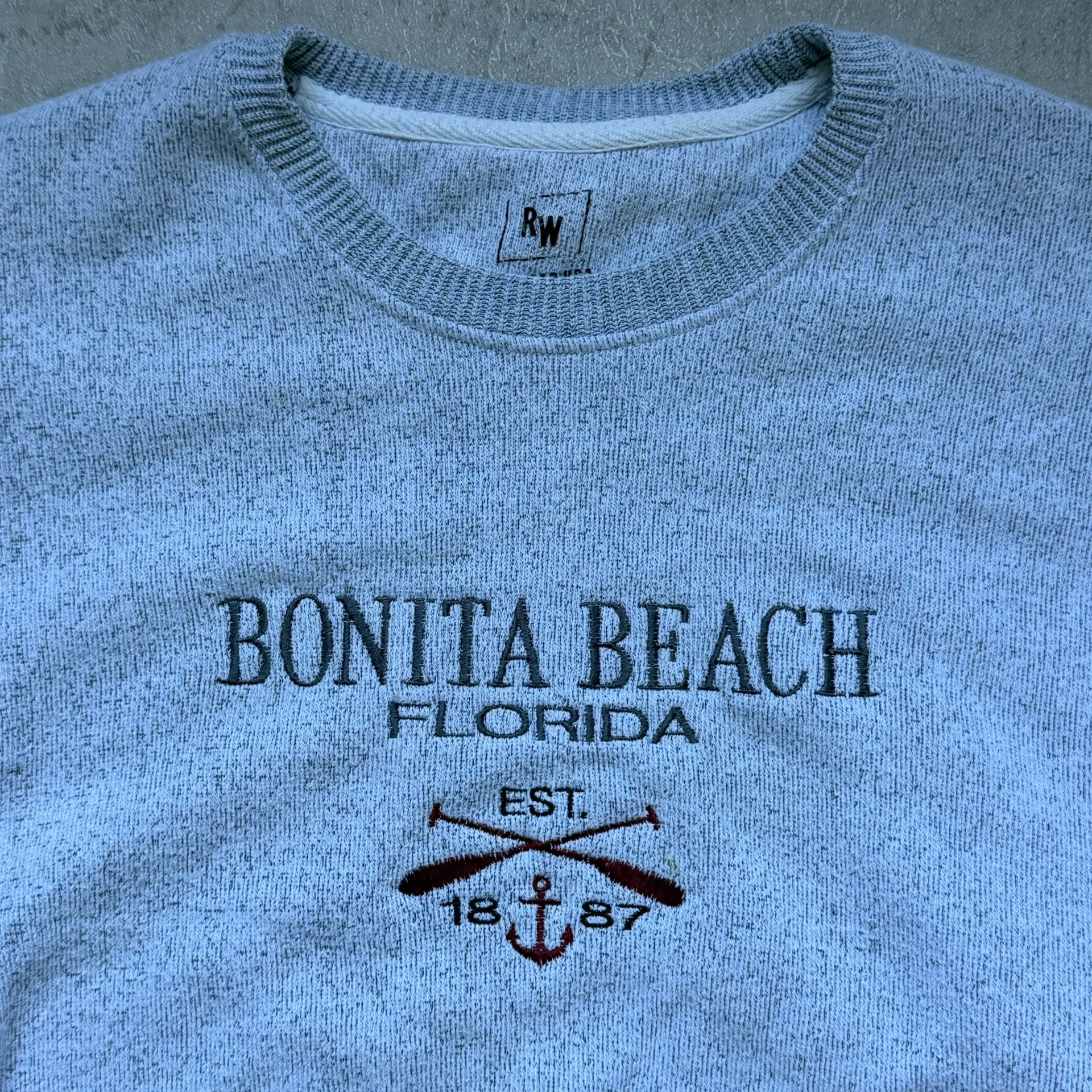 Ragwear USA Bonita Beach Florida Sweatshirt Size XL Grey Crewneck 4