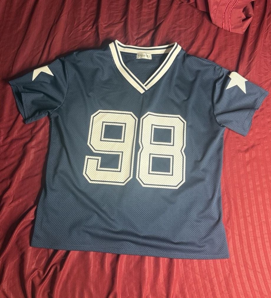 Popular 21 Mesh Jersey Size S Blue 98 Star V-Neck Short Sleeve 2