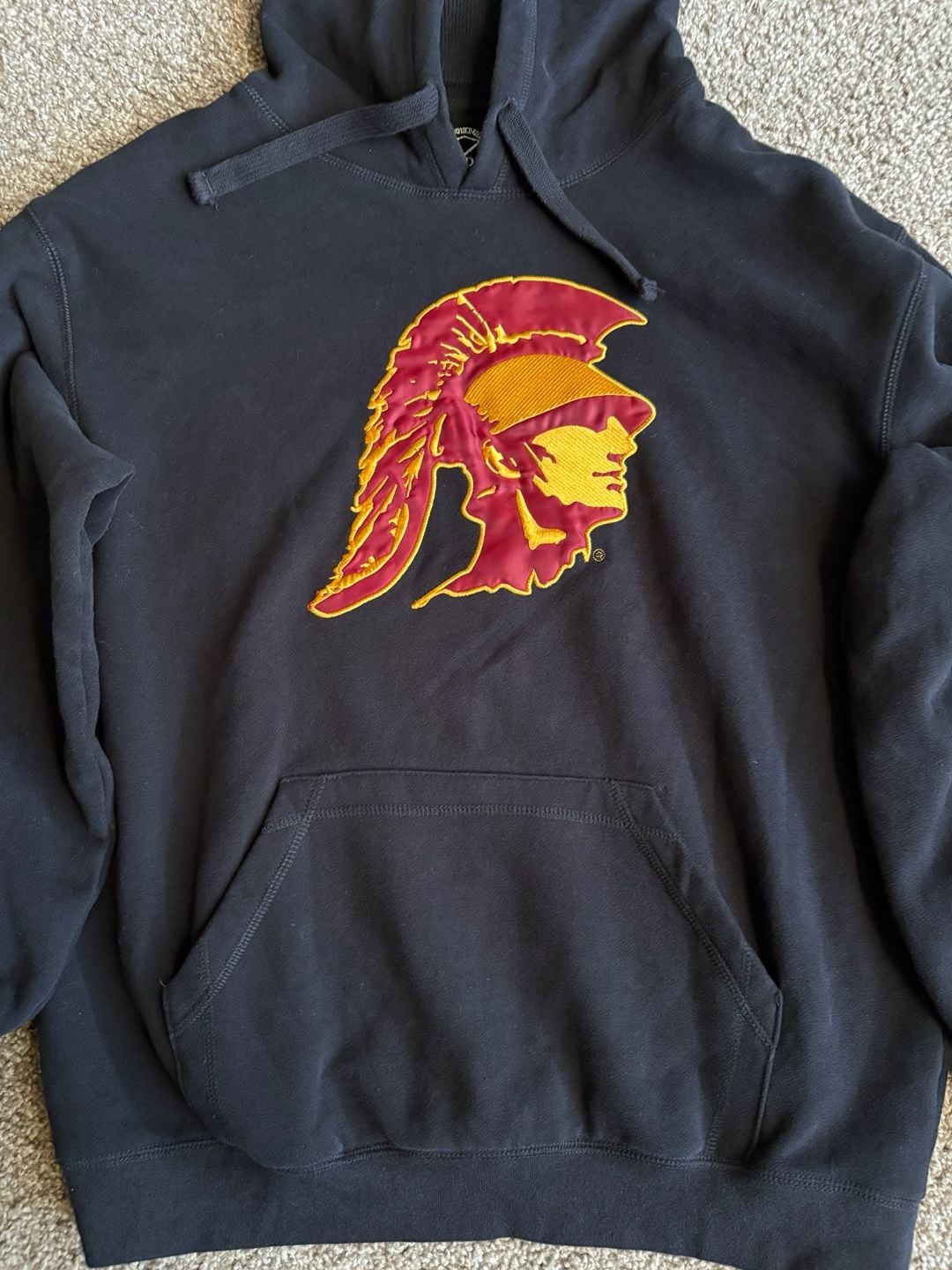 College Downloads USC Trojans Hoodie Size S Black Embroidered 4