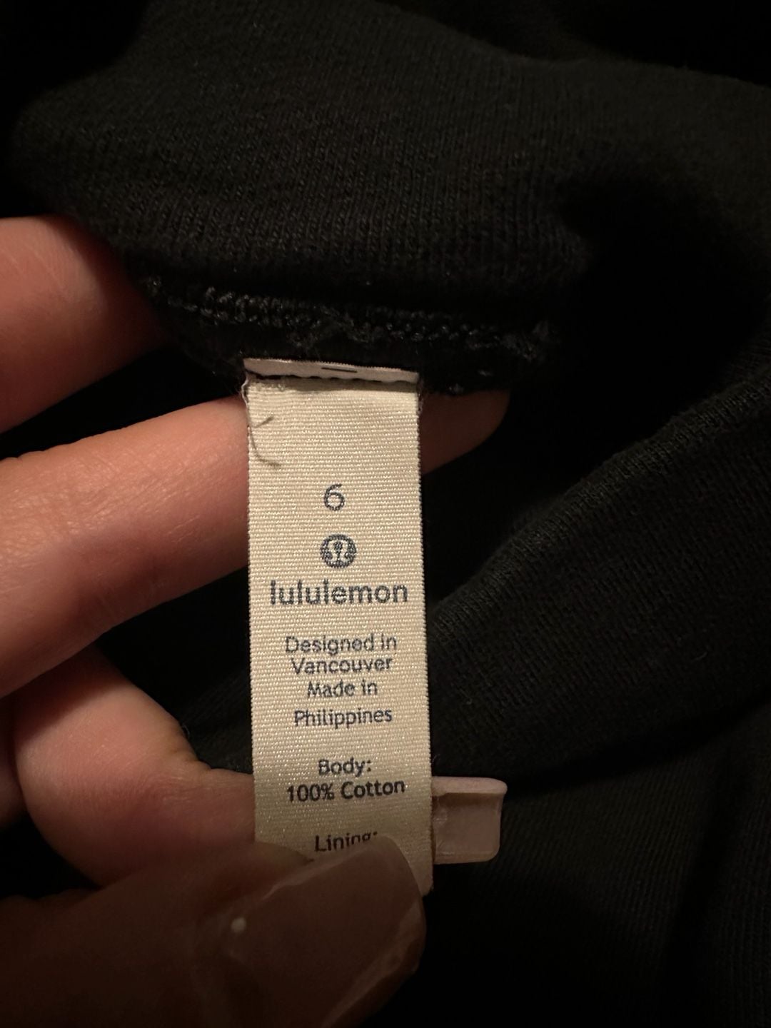 Lululemon To You Tunic Size 6 Black Cotton Terry 9