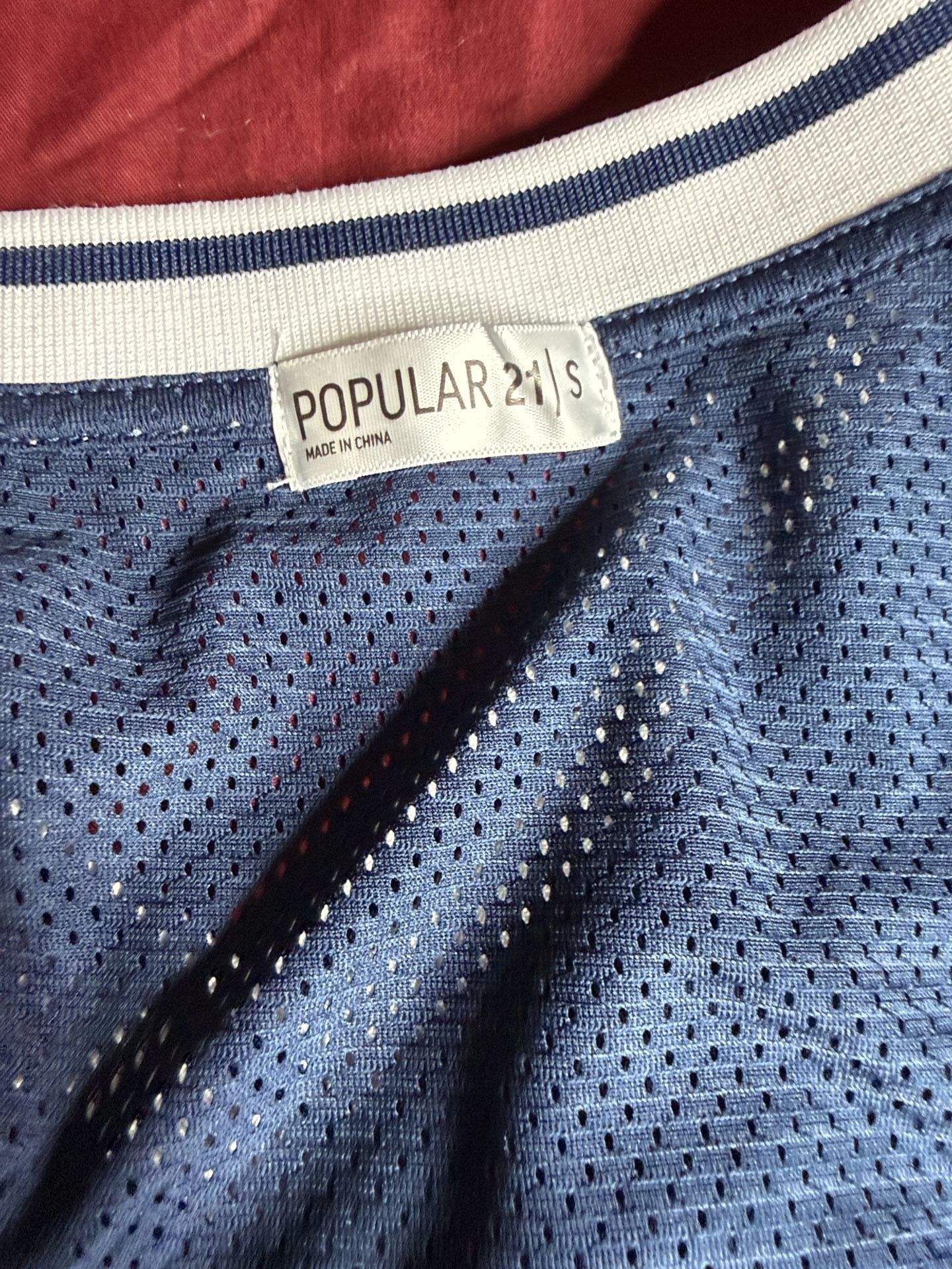 Popular 21 Mesh Jersey Size S Blue 98 Star V-Neck Short Sleeve 4
