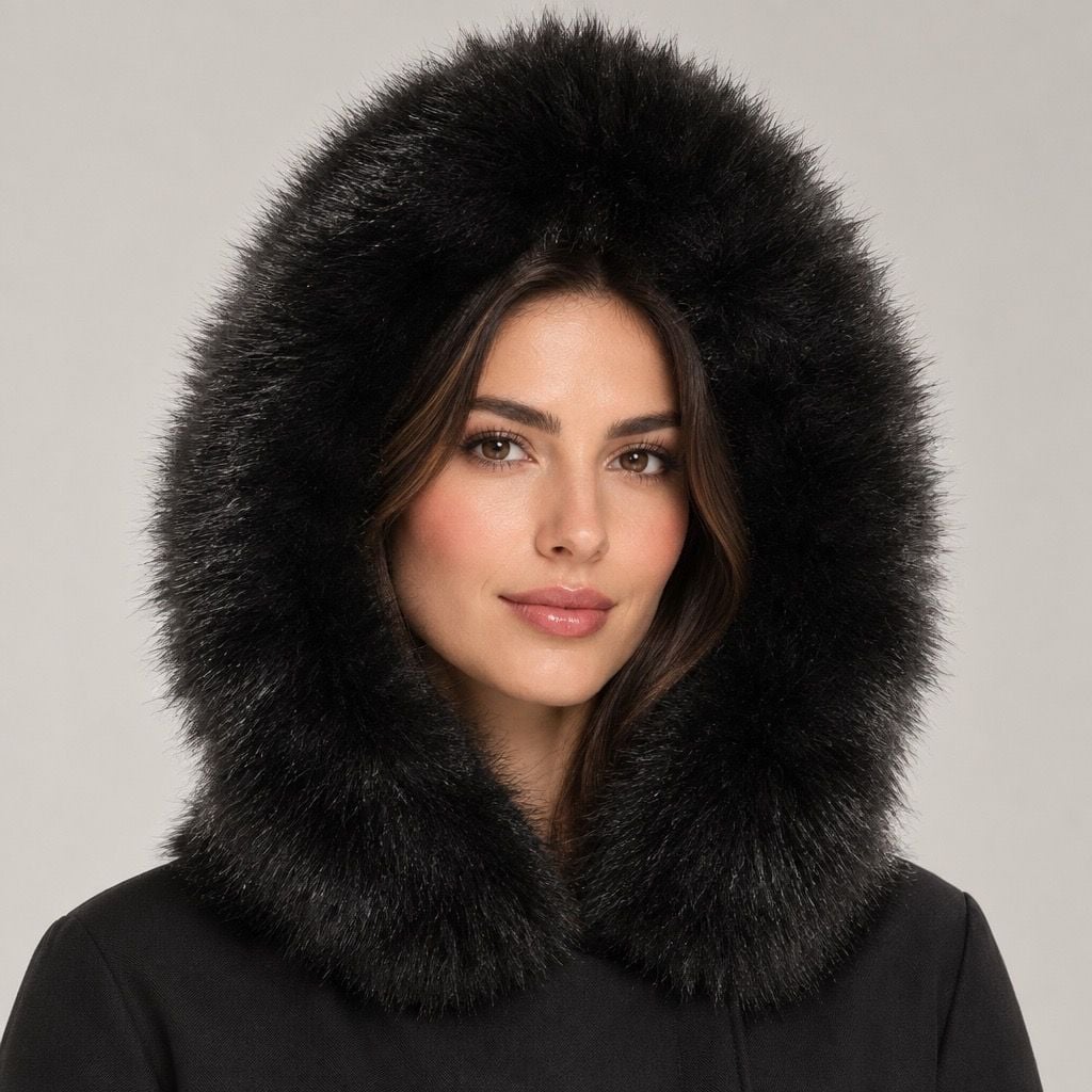 Black Fur Trim Hood Attachment 2