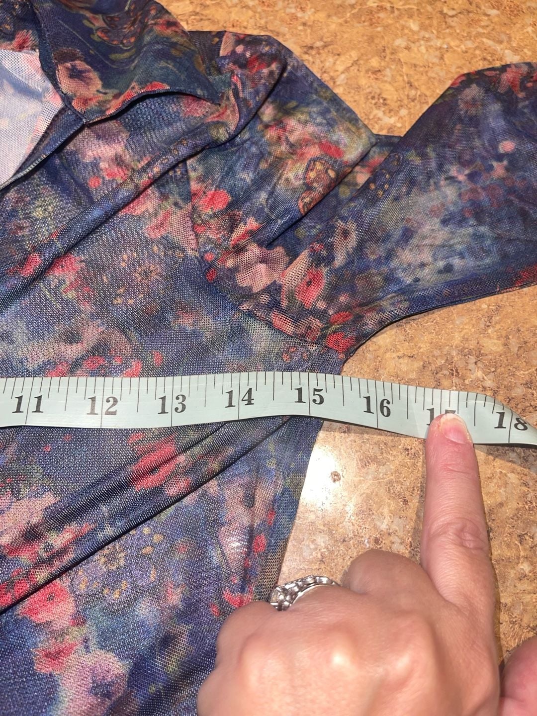 Natural Life S Floral Sheer Mesh Ruched Button Front Top Y2K Whimsigoth Boho 9