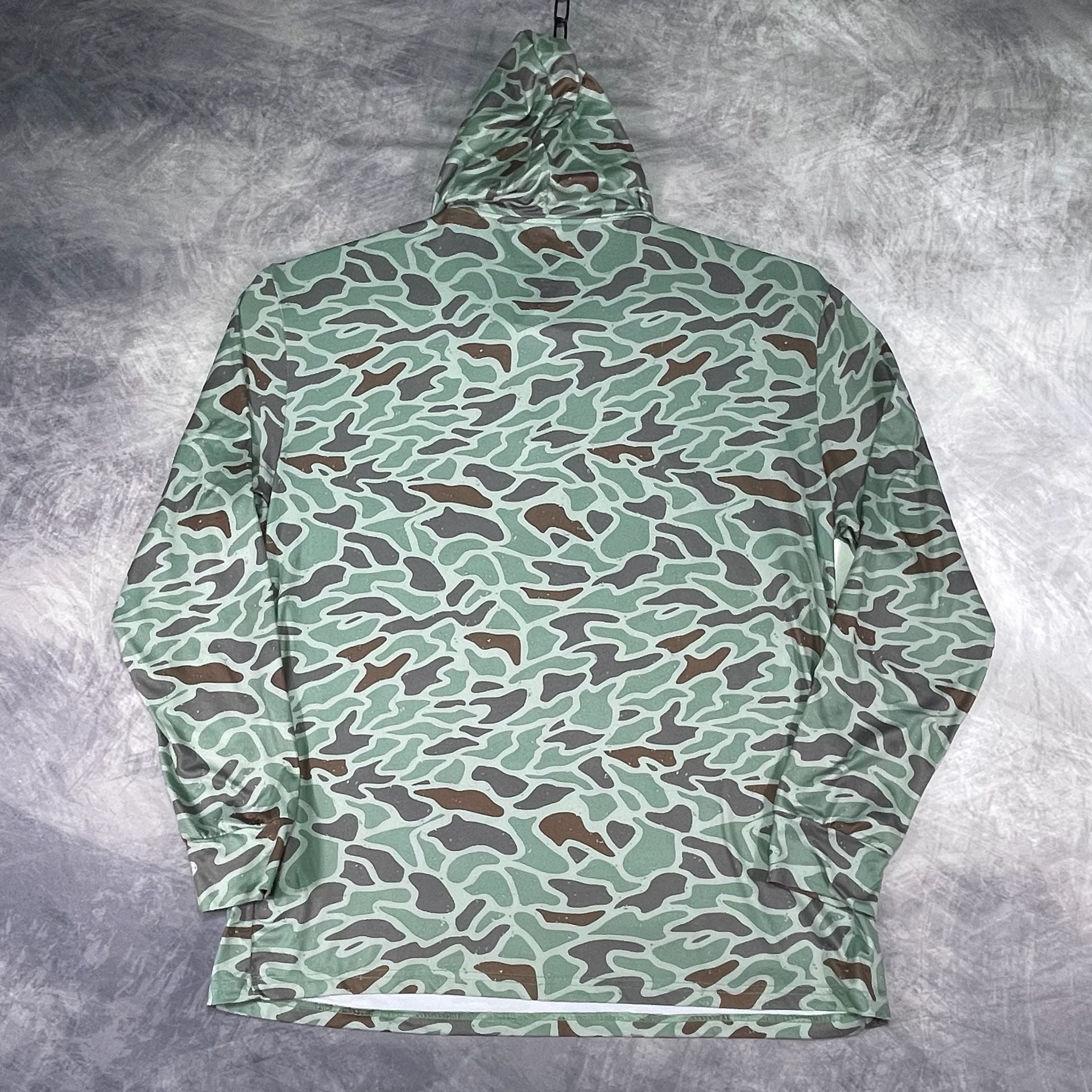 Burlebo Retro Duck Camo Performance Hoodie Size L Green Camouflage 8