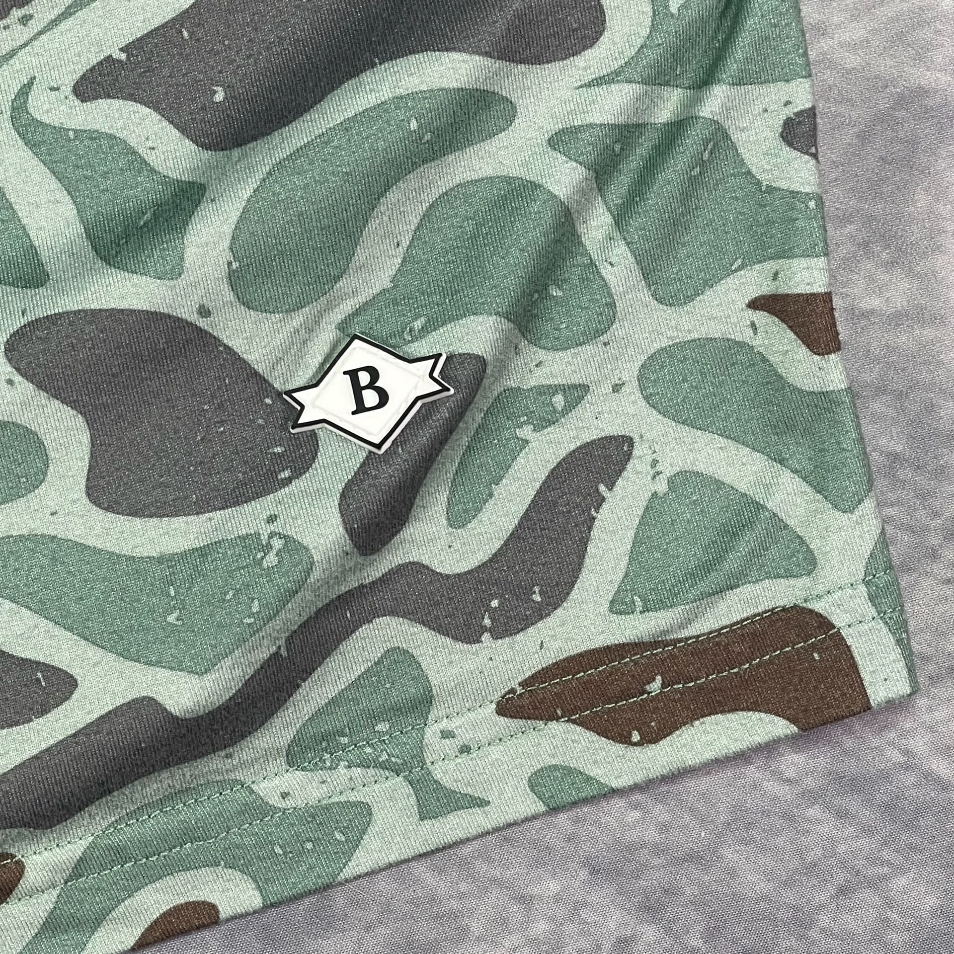 Burlebo Retro Duck Camo Performance Hoodie Size L Green Camouflage 9