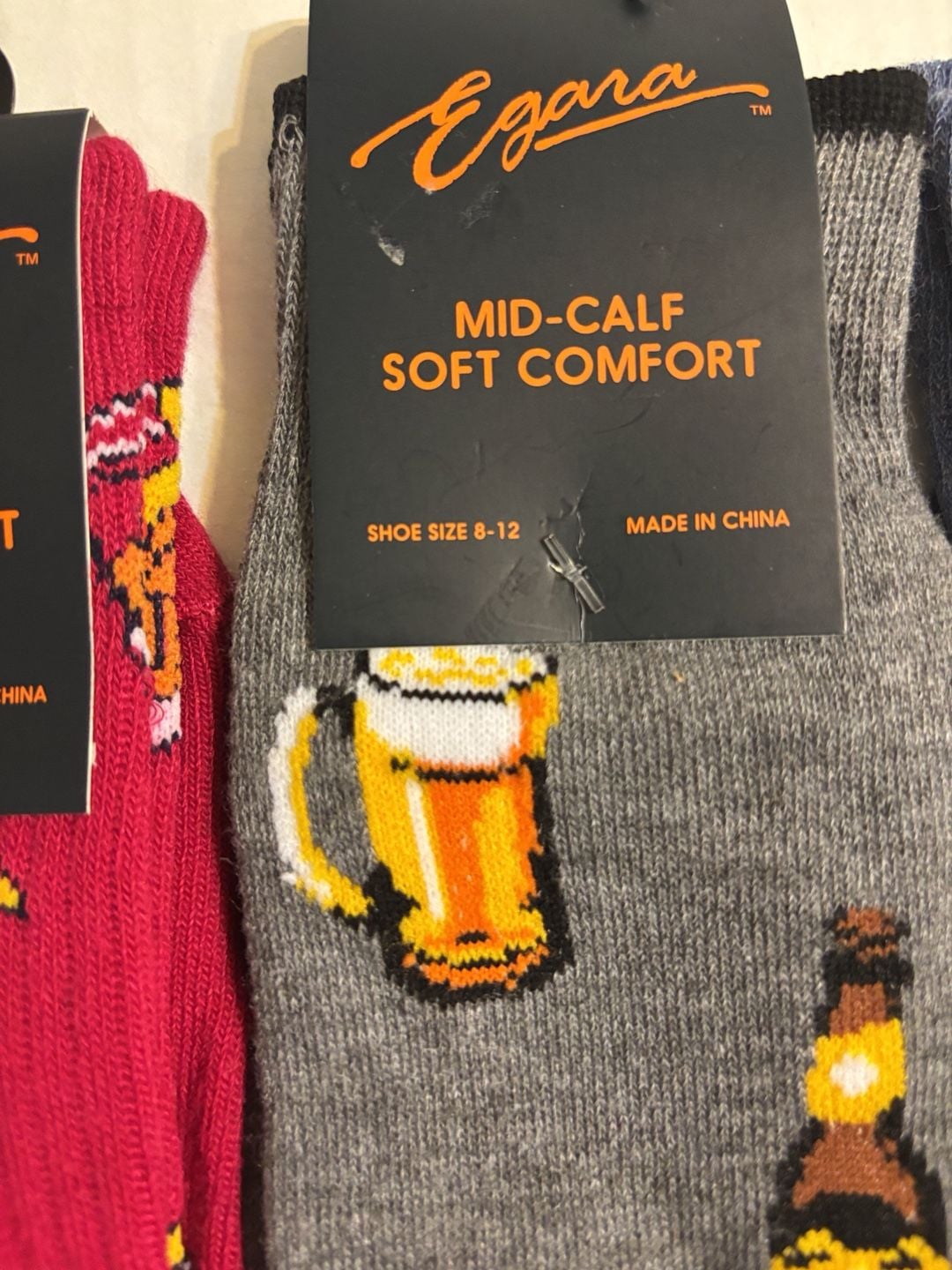 Egara Beer And Pretzel Socks Size 8-12 3 Pair Lot New With Tags 3