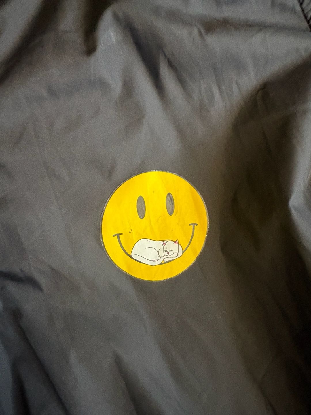 RIPNDIP Anorak Jacket Size S Black Smiley Face Windbreaker 3