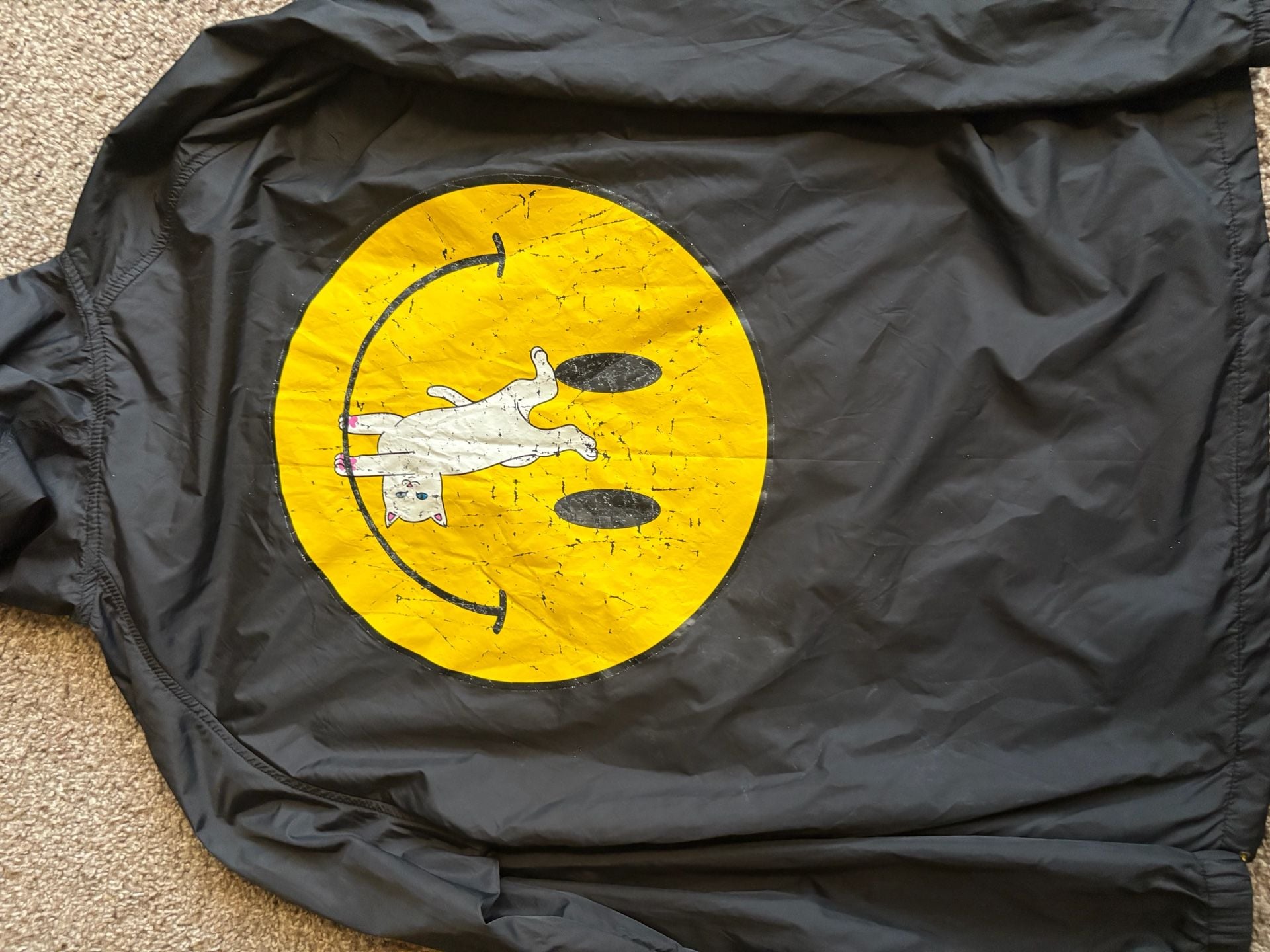 RIPNDIP Anorak Jacket Size S Black Smiley Face Windbreaker 5
