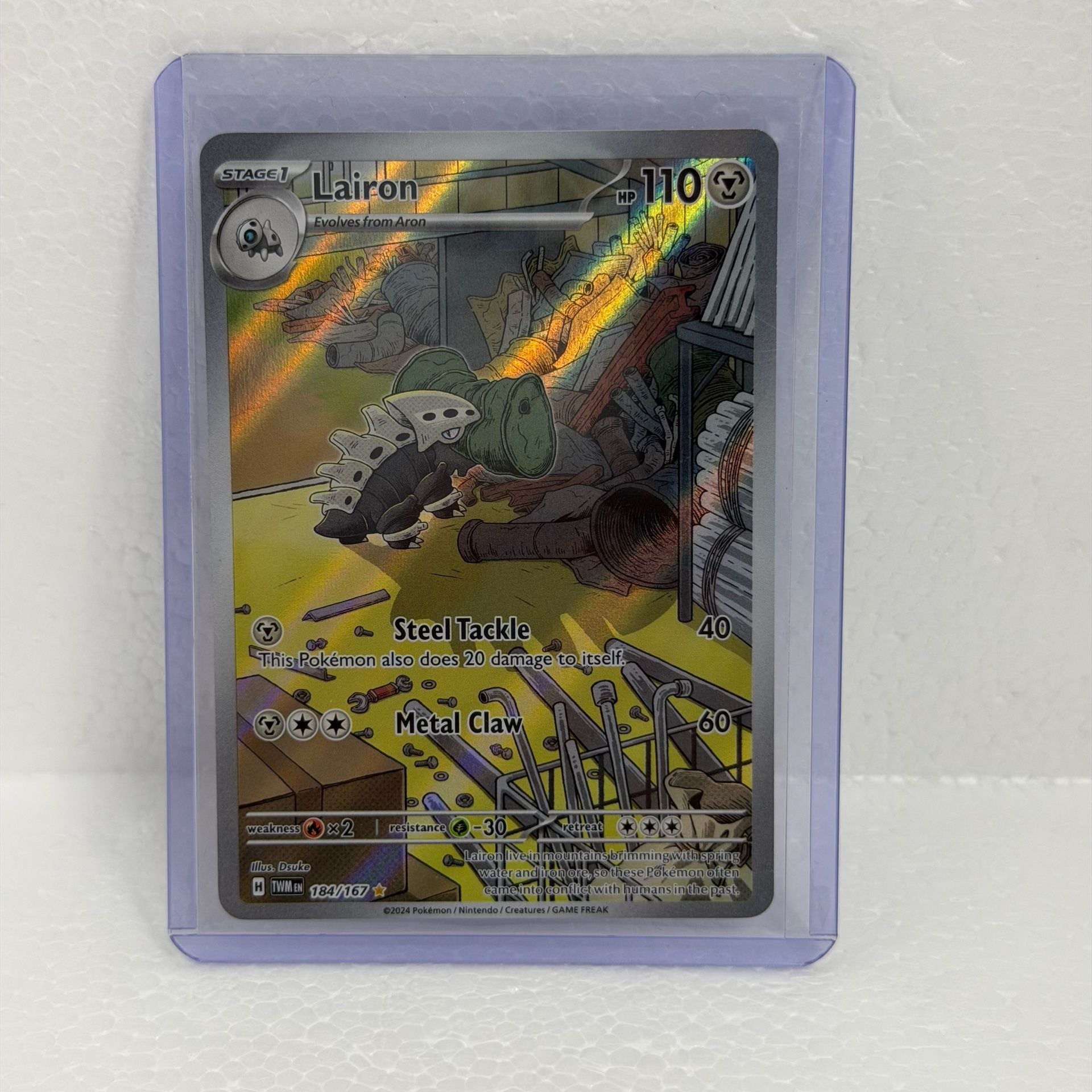 Pokemon Lairon 184/167 Twilight Masquerade Illustration Rare 1