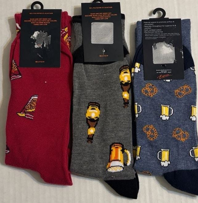 Egara Beer And Pretzel Socks Size 8-12 3 Pair Lot New With Tags 4