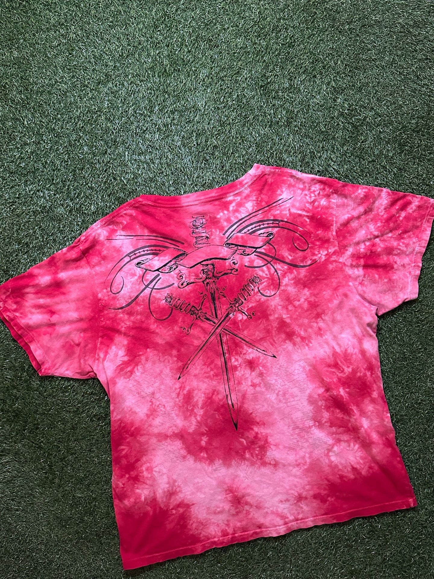 Apt. 9 Y2K 2000s Tie-Dye Sword Graphic T-Shirt. 5