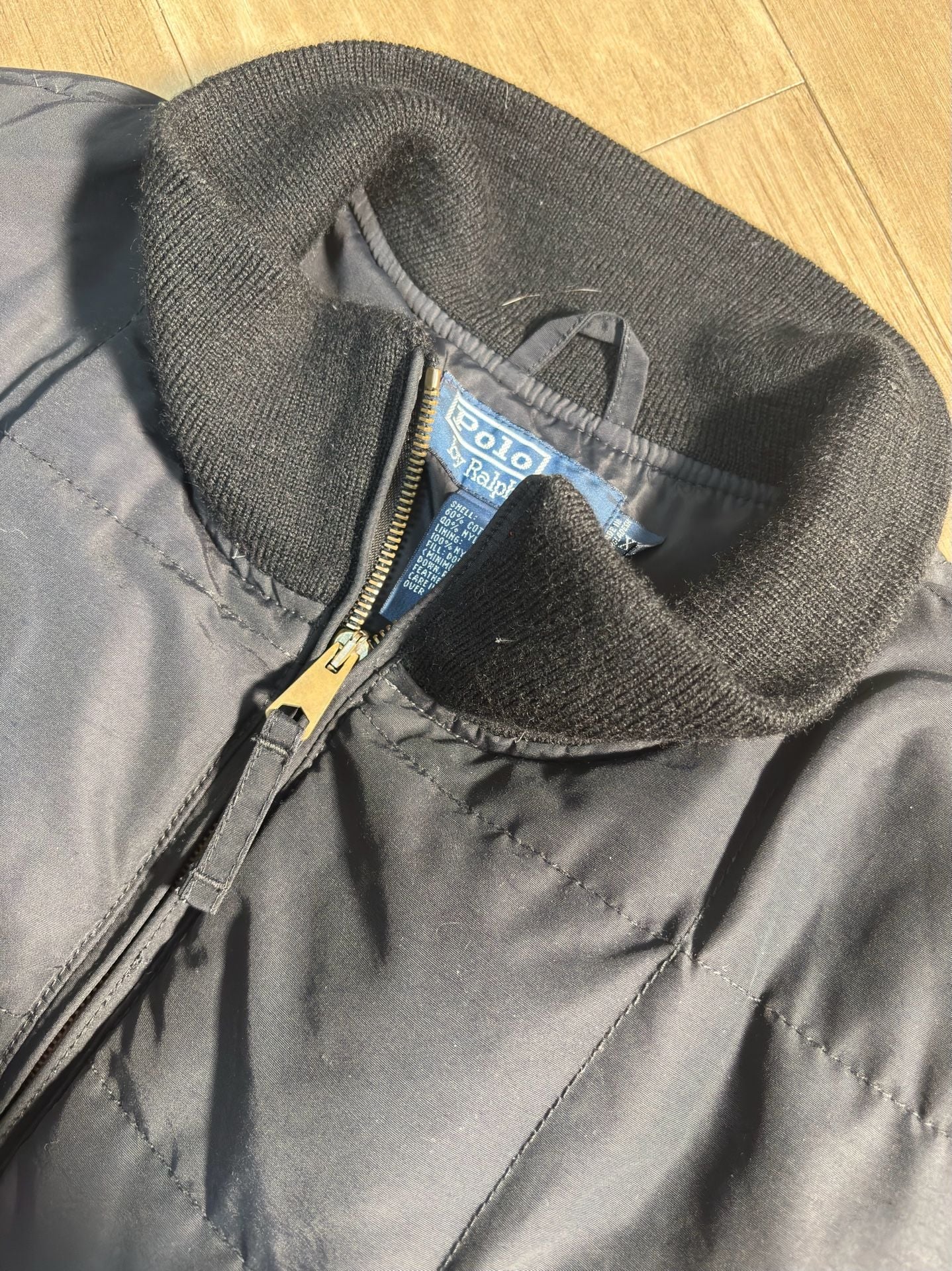 Vintage Polo Ralph Lauren Down Puffer Jacket Size XL Black 4