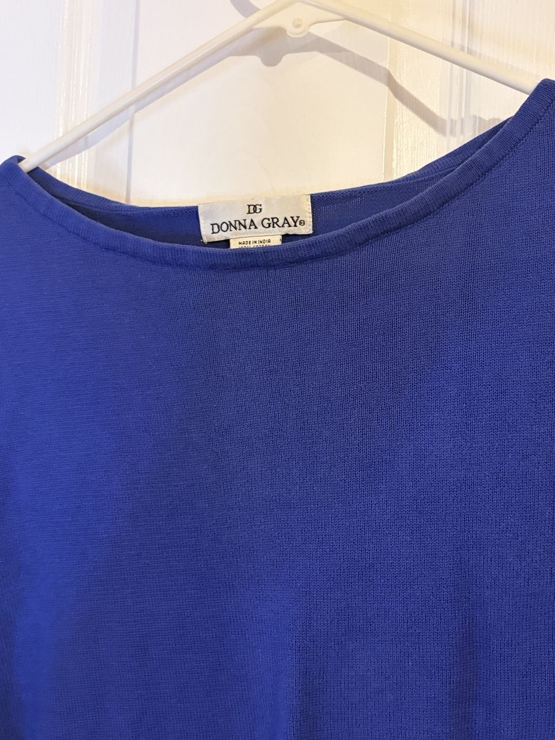 Donna Gray Blue Cotton Sweater 6