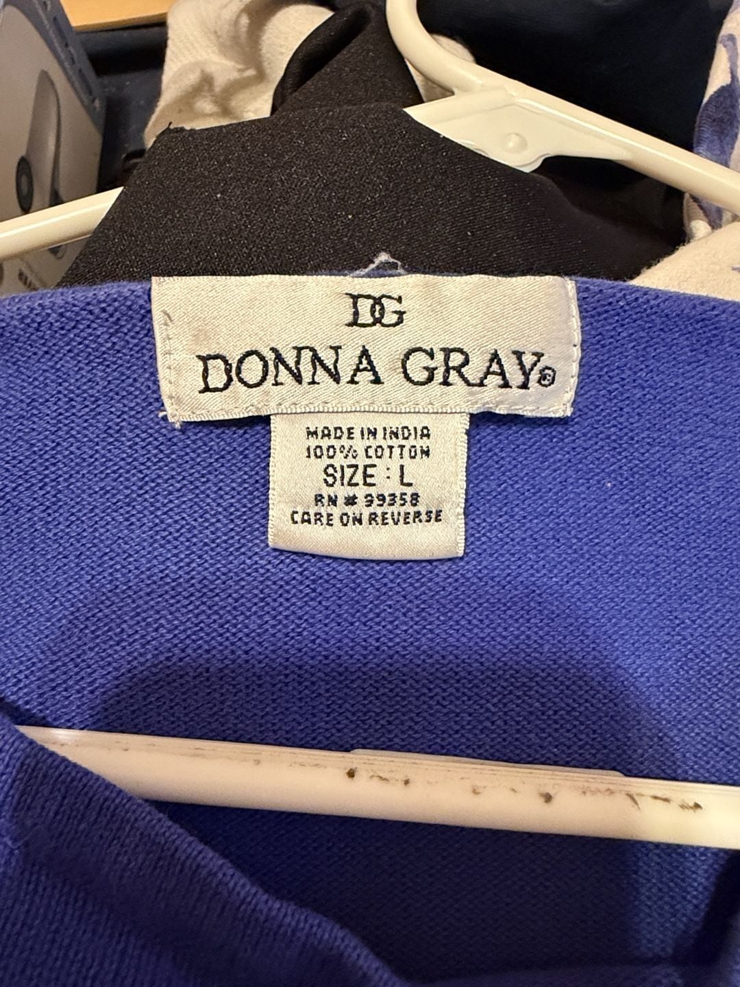 Donna Gray Blue Cotton Sweater 8
