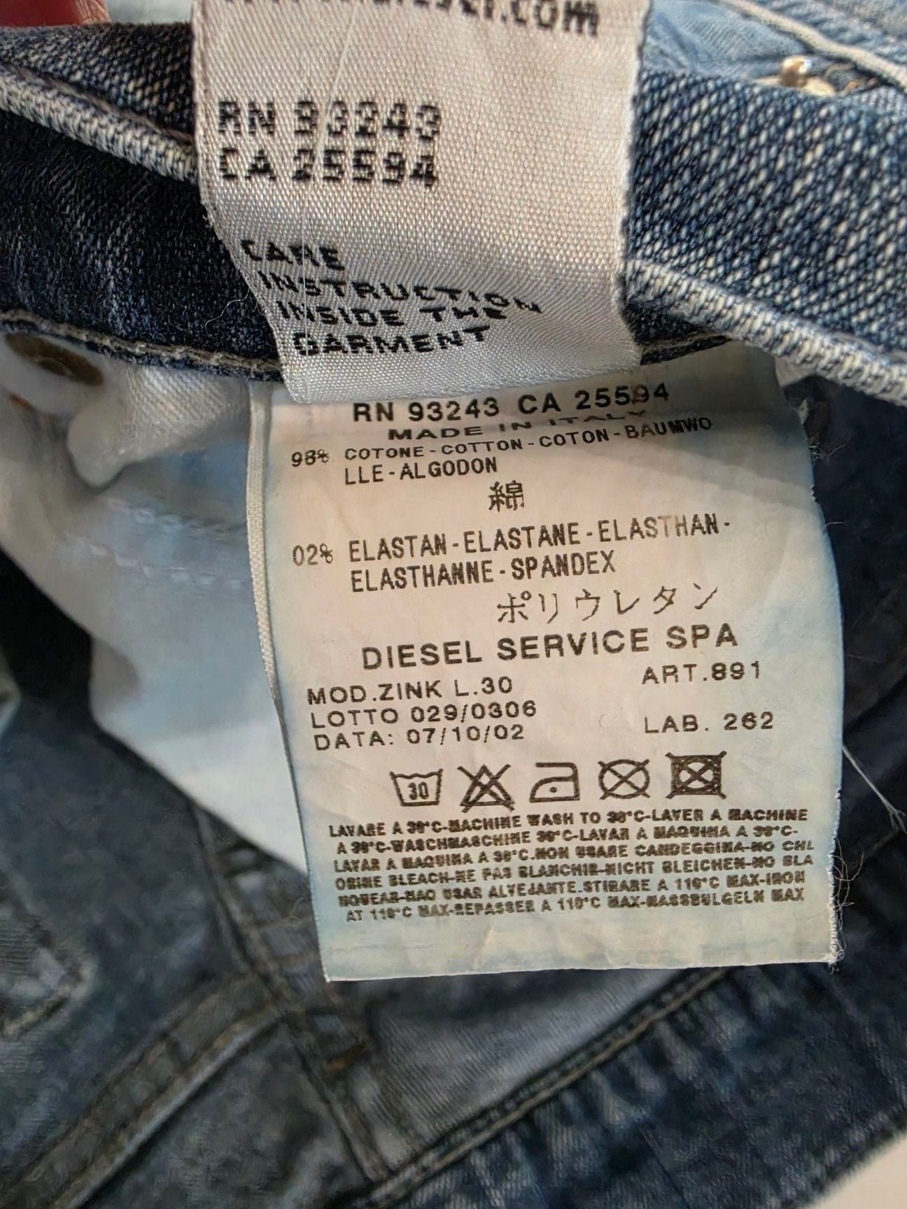 Diesel Bootcut Jeans Size 28 Blue Wash Denim 6