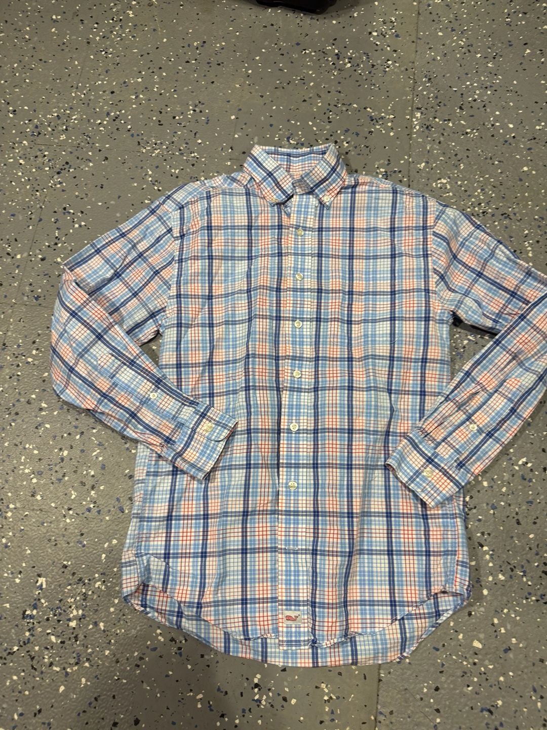Vineyard Vines Classic Fit Murray Shirt Size S pink blue Plaid Long Sleeve 8