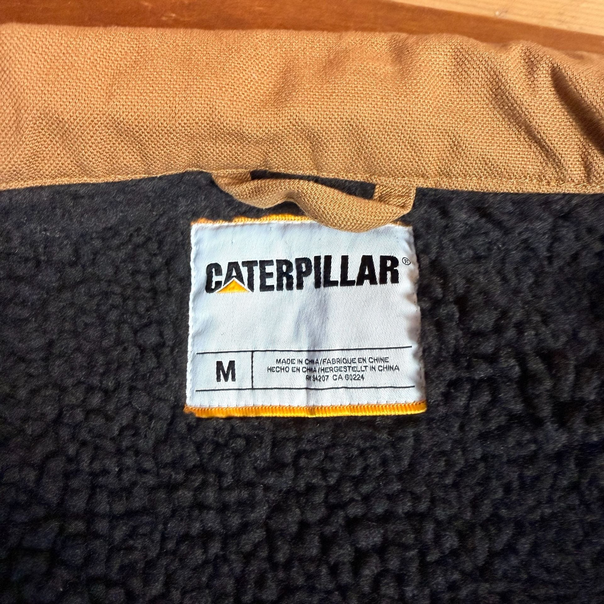 Caterpillar Sherpa Lined Jacket Size M Brown Cotton Workwear 6