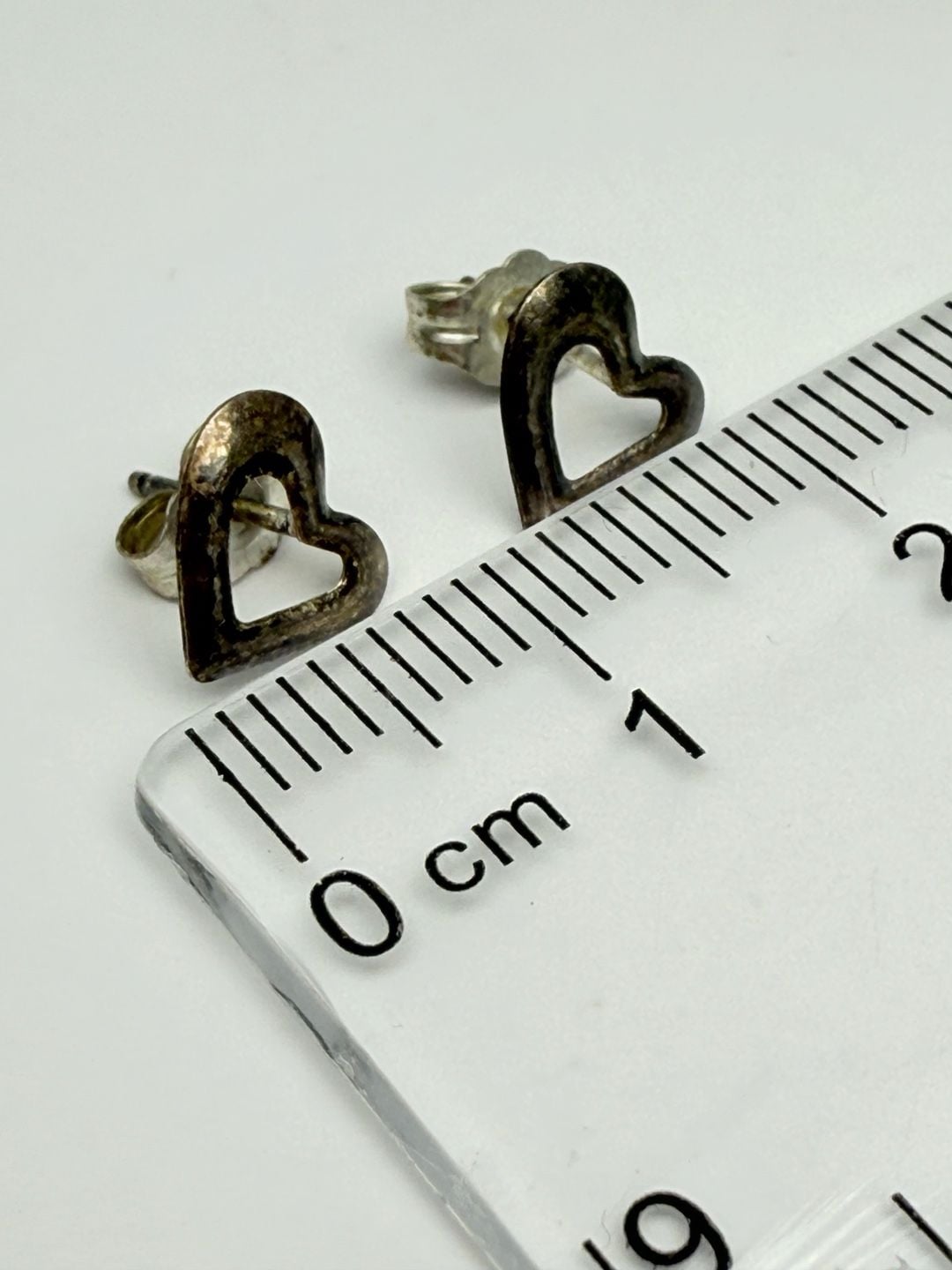 Open Heart Stud Earrings Sterling Silver 4