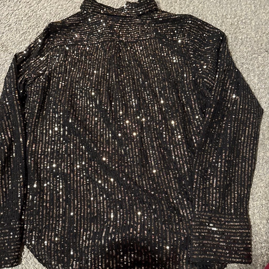 Anthropologie Remie Button Down Sequin Blouse Size M 6