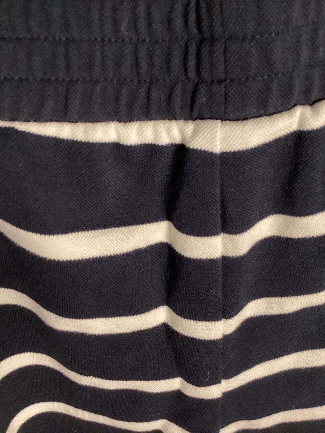 J.Crew Striped Pull-On Shorts Size L Navy White Knit 5