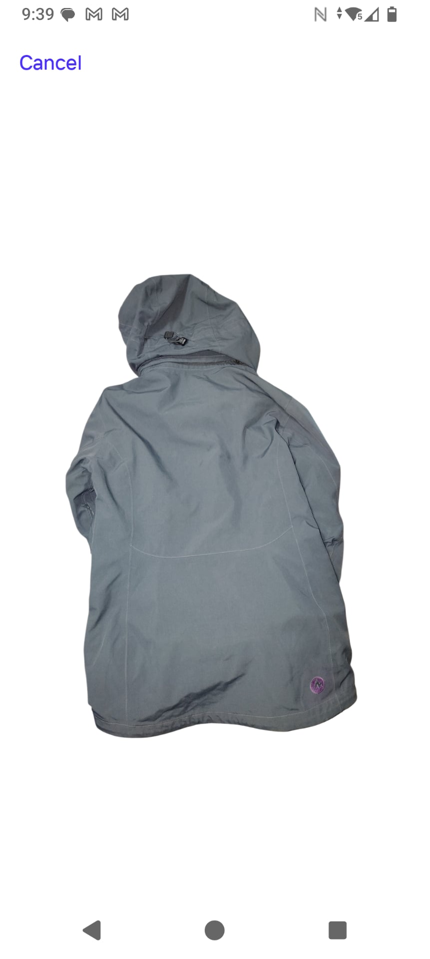 Marmot Fleece Lined Waterproof Hooded Rain Jacket Size S Gray 2