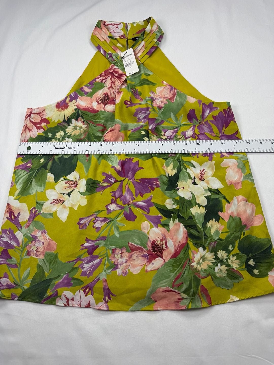 Express Halter Top Size S Green Floral Sleeveless 4