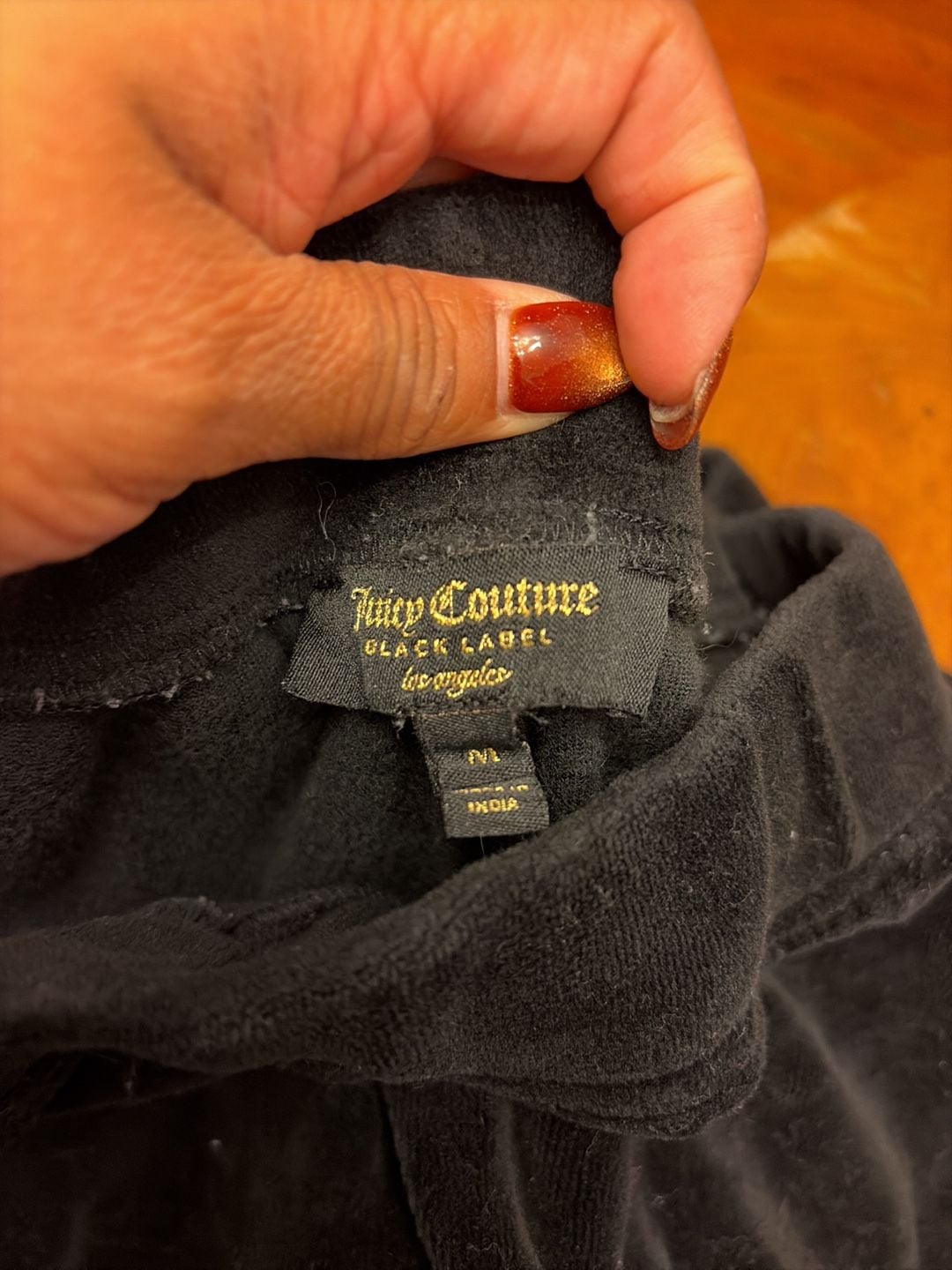 Juicy Couture Black Label Velour Joggers Size M Black Sequins 4