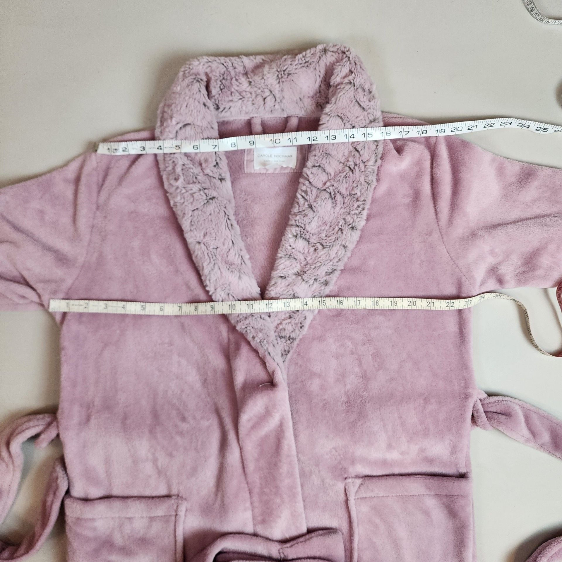Carole Hochman Pink Faux Fur Trim Robe Medium Cozy Luxury Soft Lounge Core Gift 9