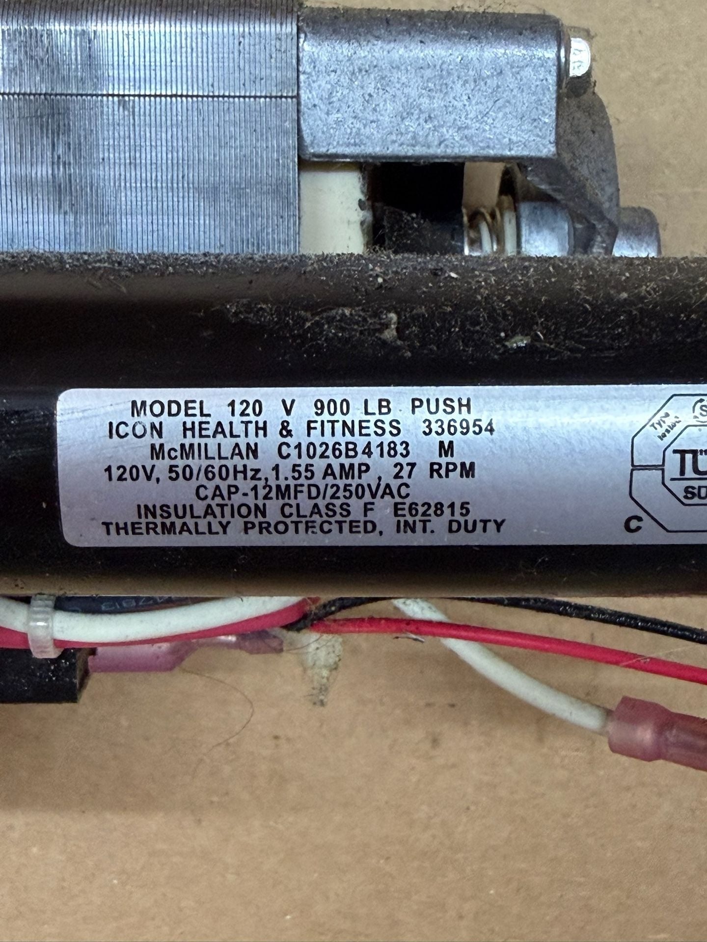 ProForm ICON Treadmill Incline Motor 336954 McMillan C1026B4183 120V 900 LB Lift 5