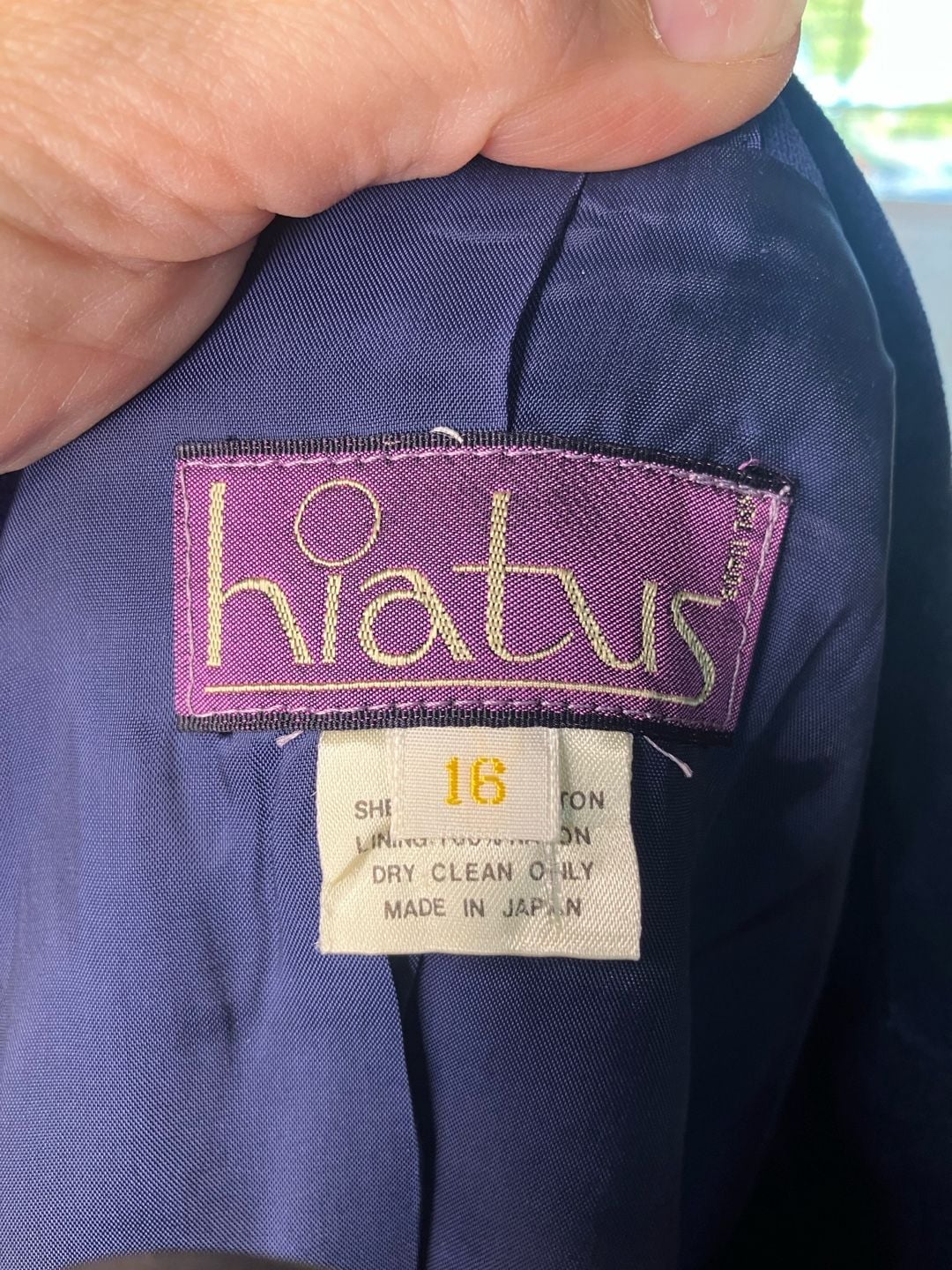 Hiatus Velvet Blazer Size 16 Blue Cotton Jacket 6