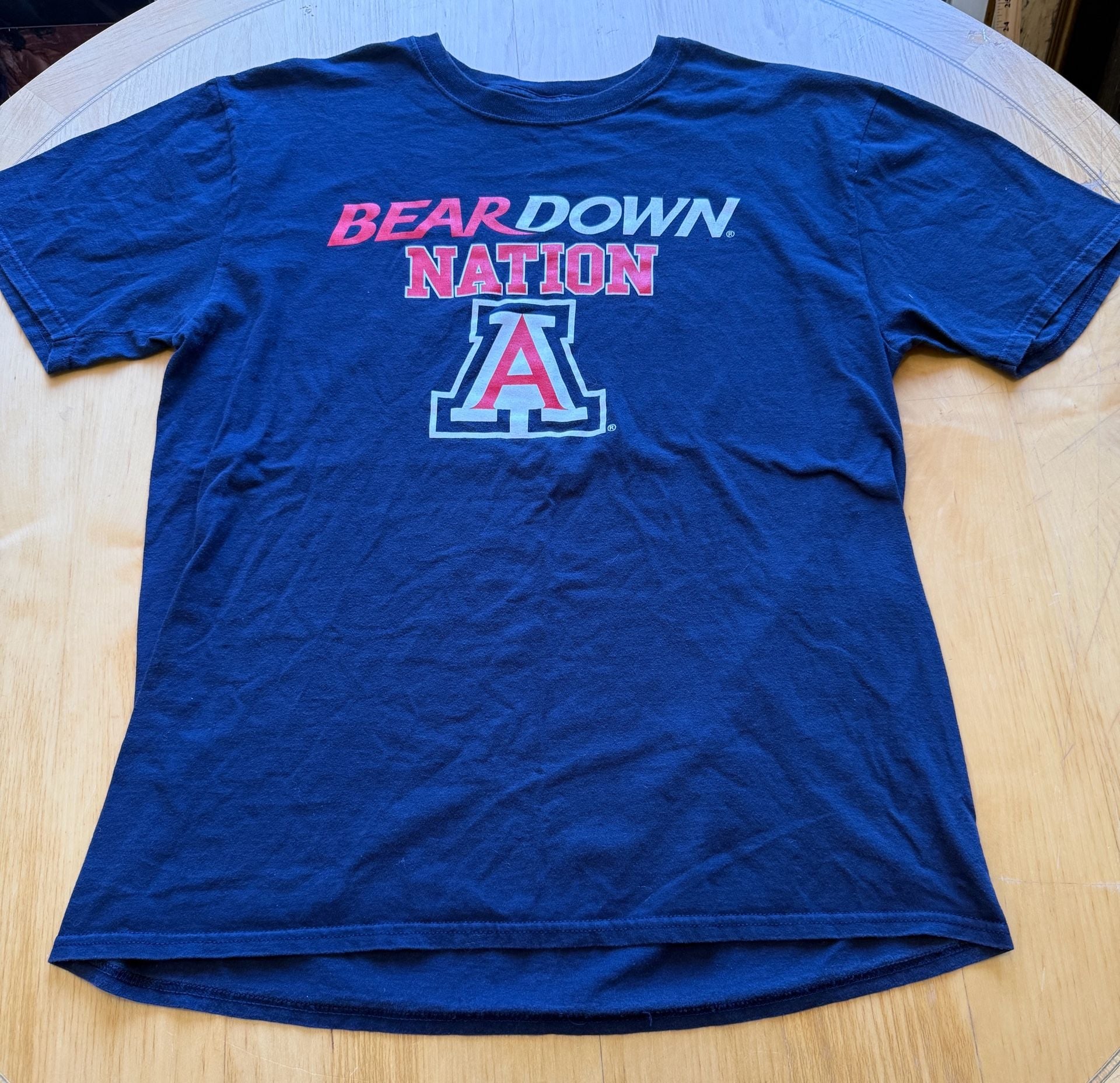 Official Wildcat Wear Arizona Wildcats Bear Down T-Shirt Size L Blue 3
