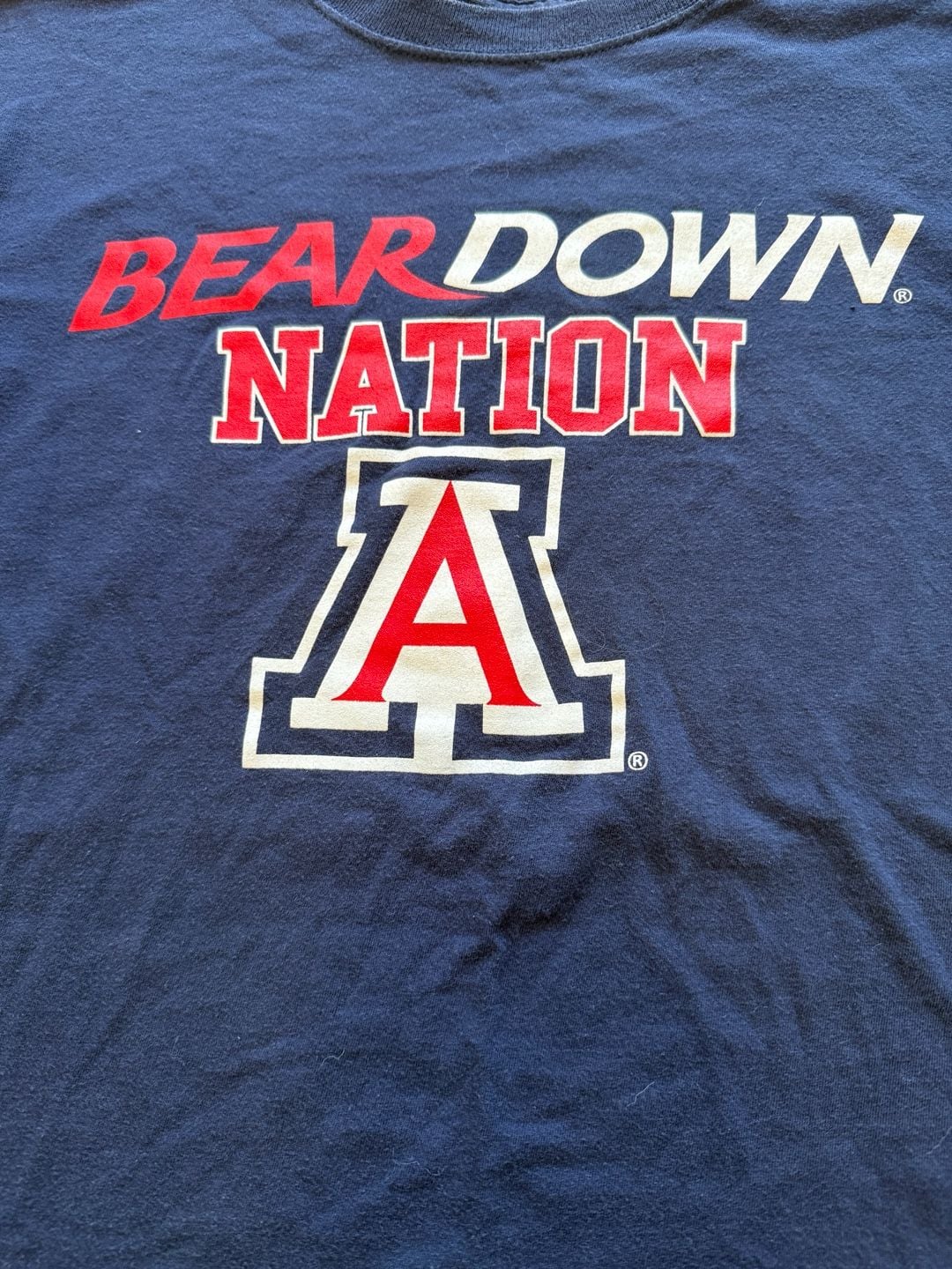 Official Wildcat Wear Arizona Wildcats Bear Down T-Shirt Size L Blue 5