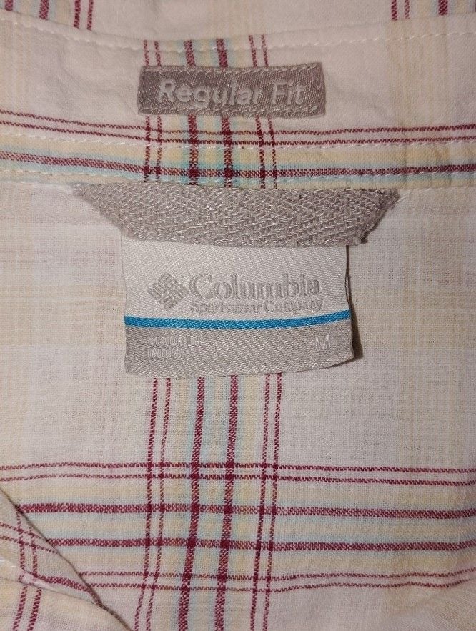 Columbia Short Sleeve Button Up Shirt Size M Plaid Casual 4