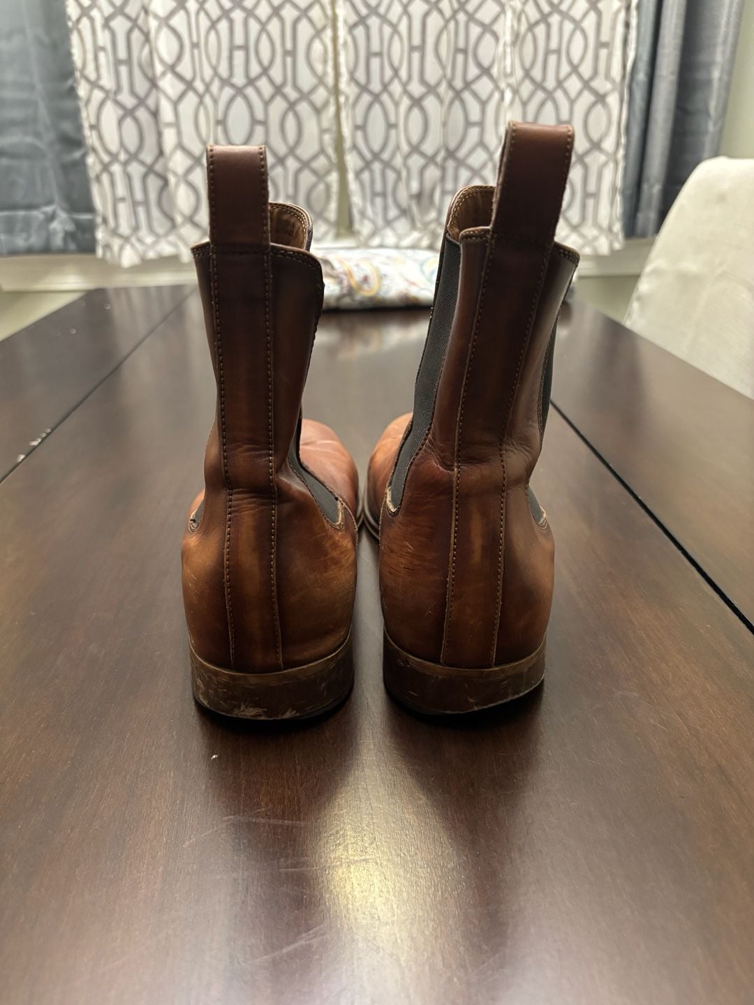Aldo Dax Men Cognac Brown Leather Chelsea Boots Size 10.5 4