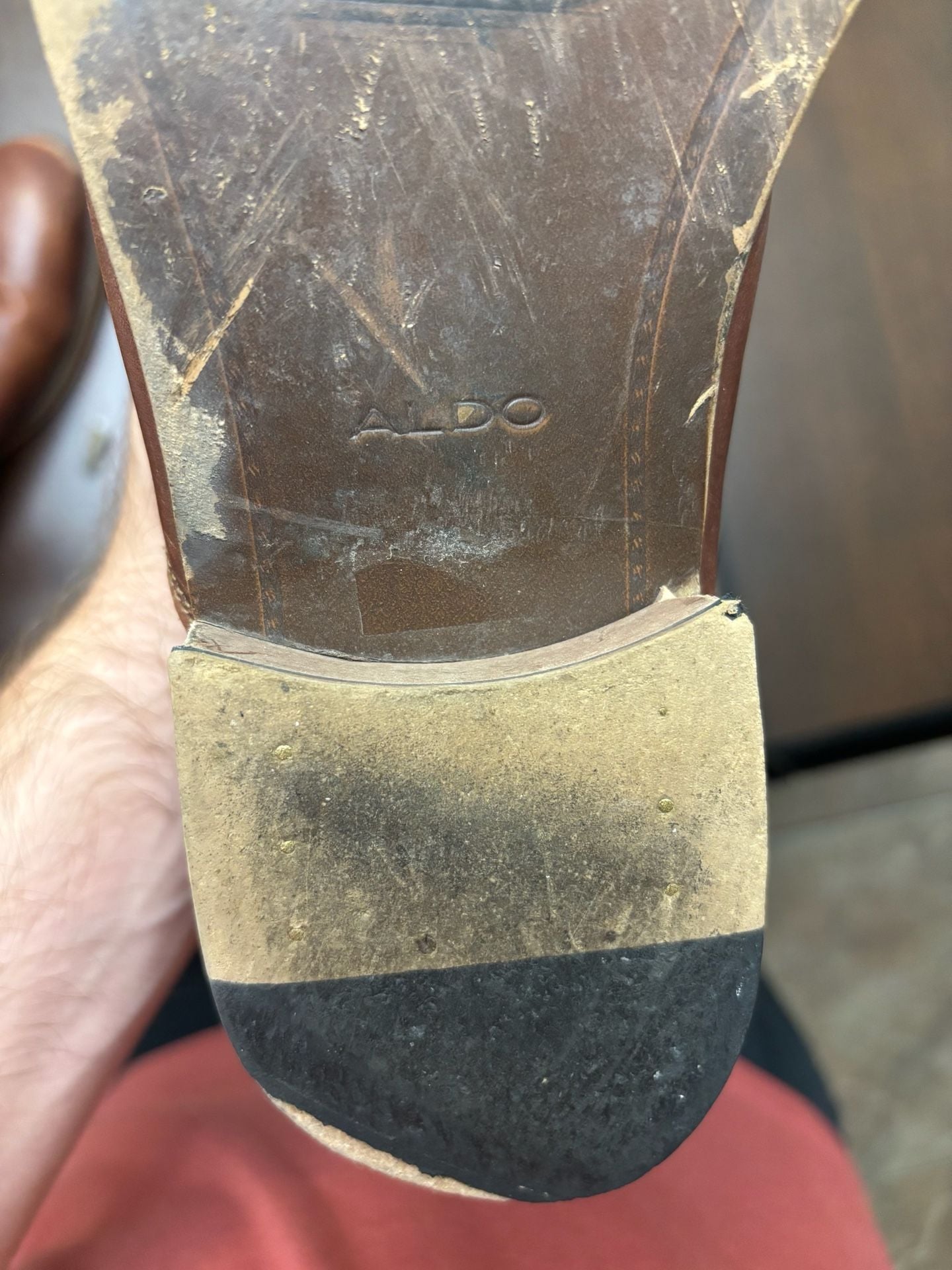Aldo Dax Men Cognac Brown Leather Chelsea Boots Size 10.5 6
