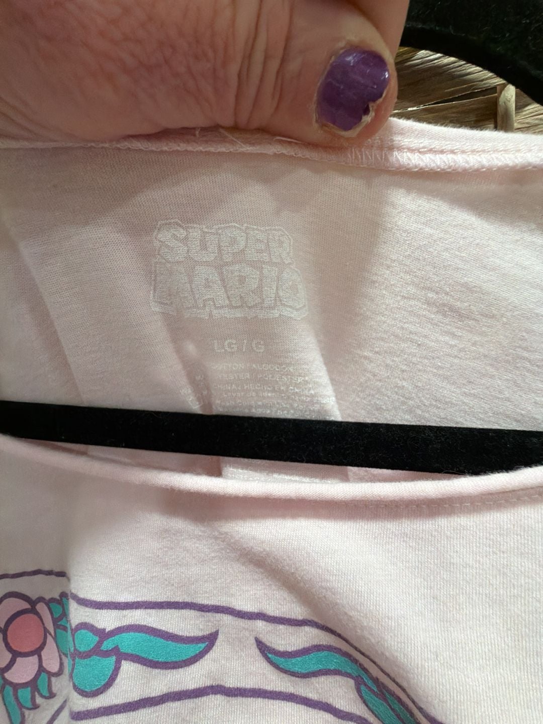 Super Mario Princess Peach T-Shirt Size Large Pink Crop Top 3