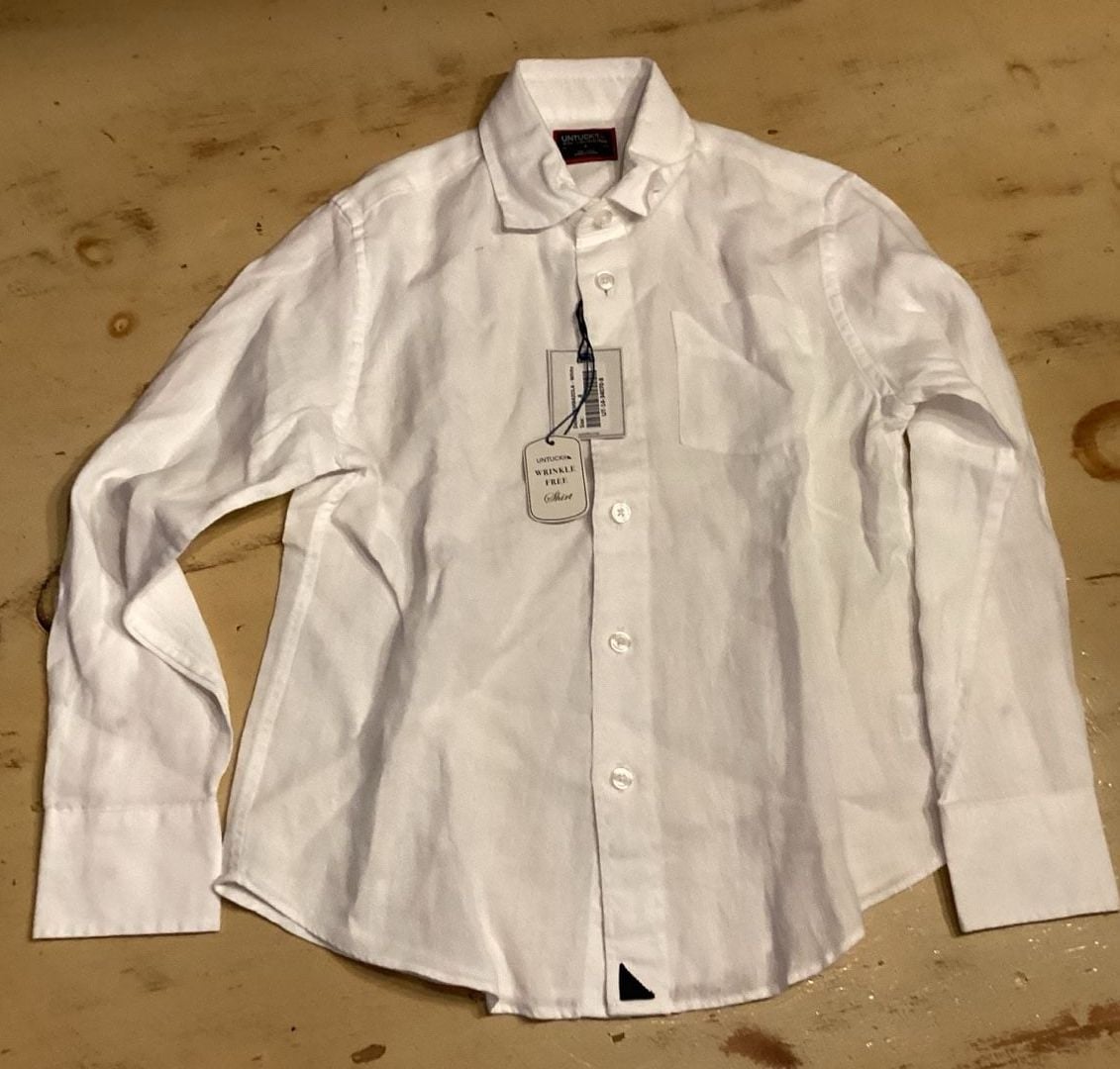 UNTUCKit Wrinkle Free Shirt Size 8 White Button Down 2