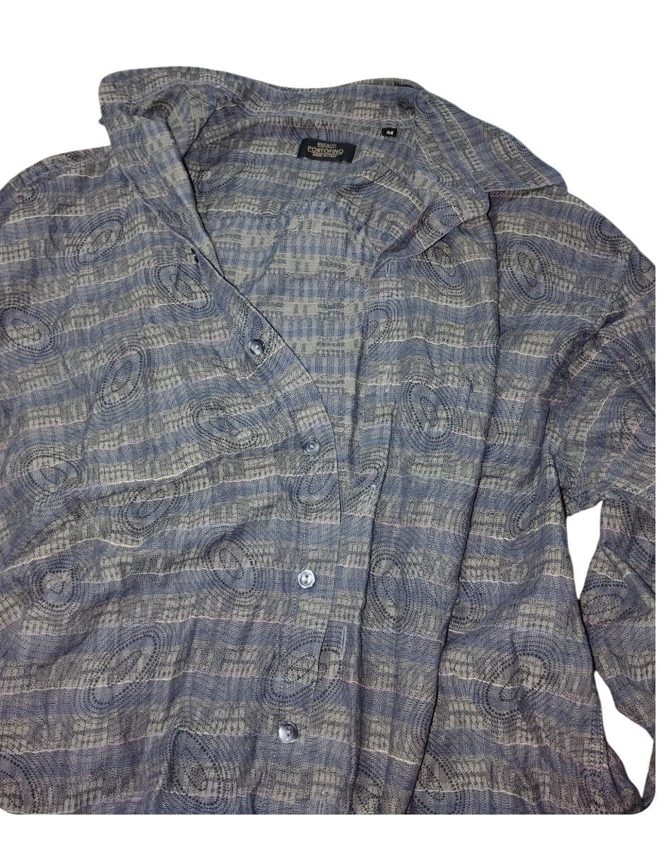 Riscattio Portofino Size M Blue Striped Button-Up Shirt 1
