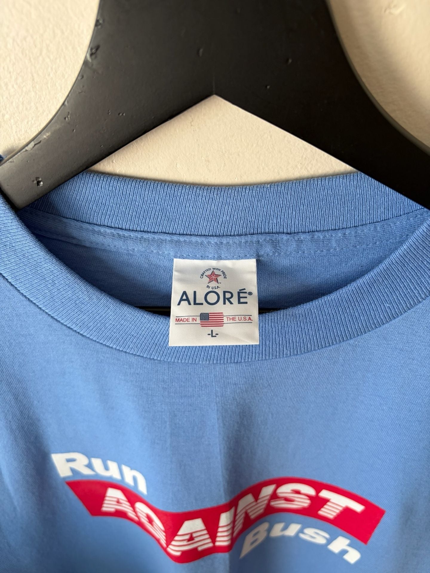 Alore Run Against Bush Kerry Edwards 2004 T-Shirt Size L Blue 3