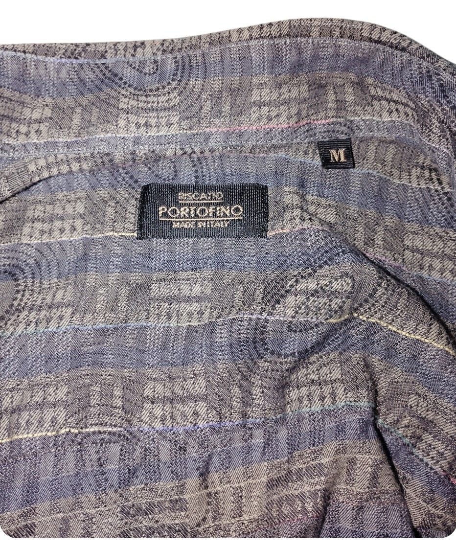 Riscattio Portofino Size M Blue Striped Button-Up Shirt 2