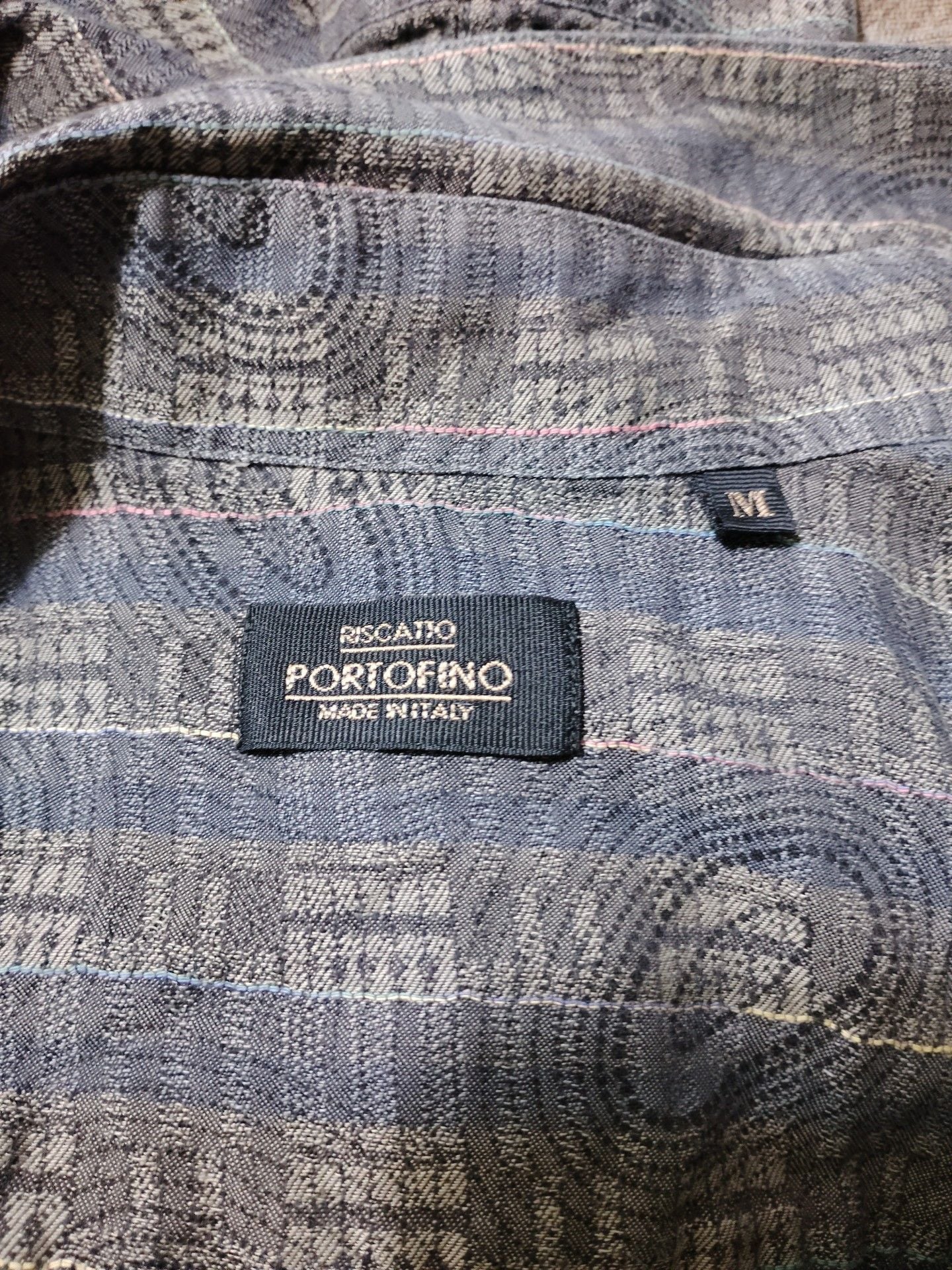 Riscattio Portofino Size M Blue Striped Button-Up Shirt 4