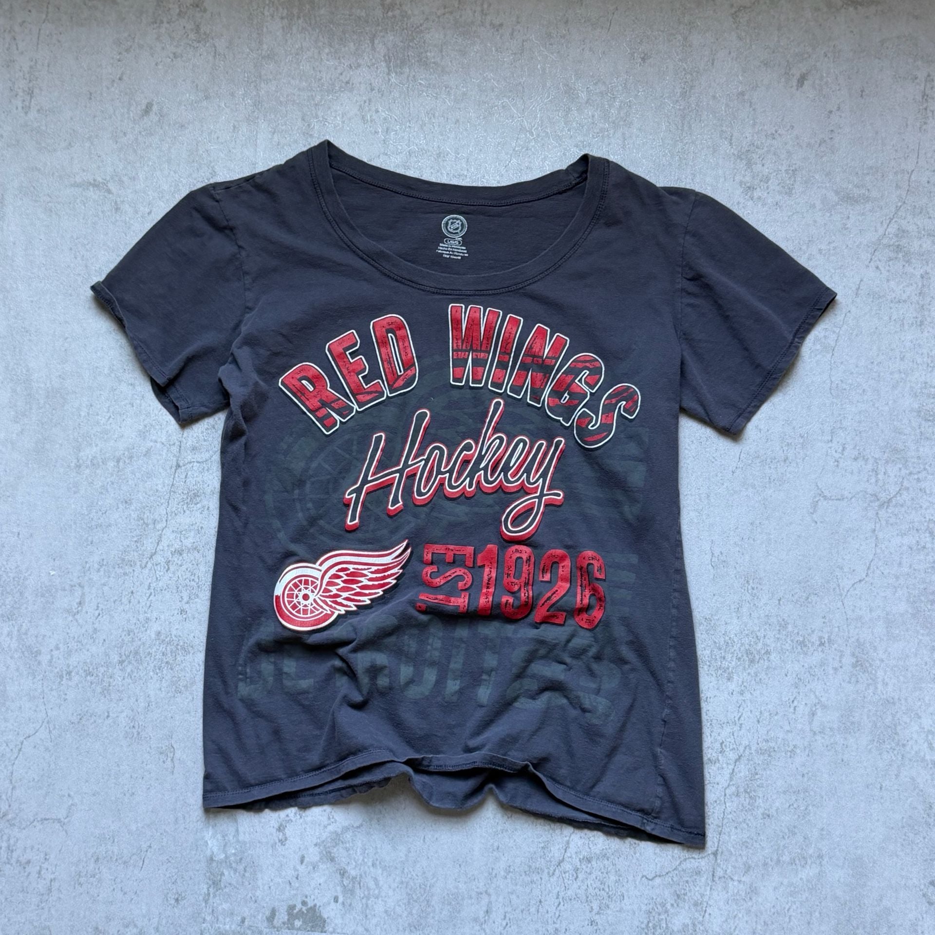 NHL Detroit Red Wings Hockey T-Shirt Size L Dark Gray Graphic Tee 3