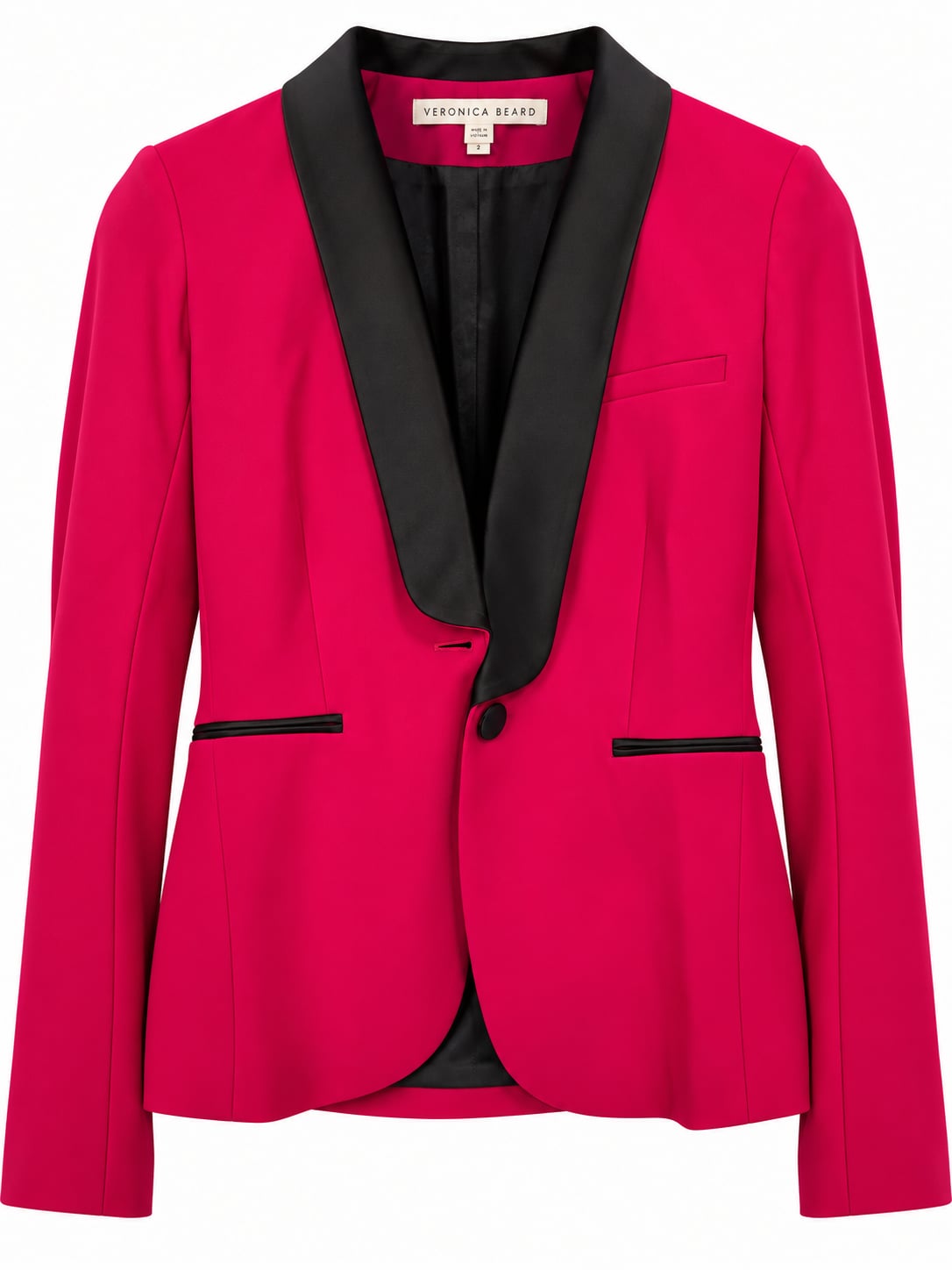Veronica Beard Tuxedo Blazer Size 2 Pink Black 2
